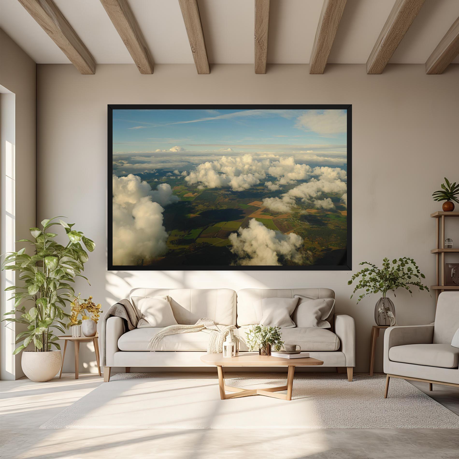 Leinwandbild Clouds View From Plane mockup 6