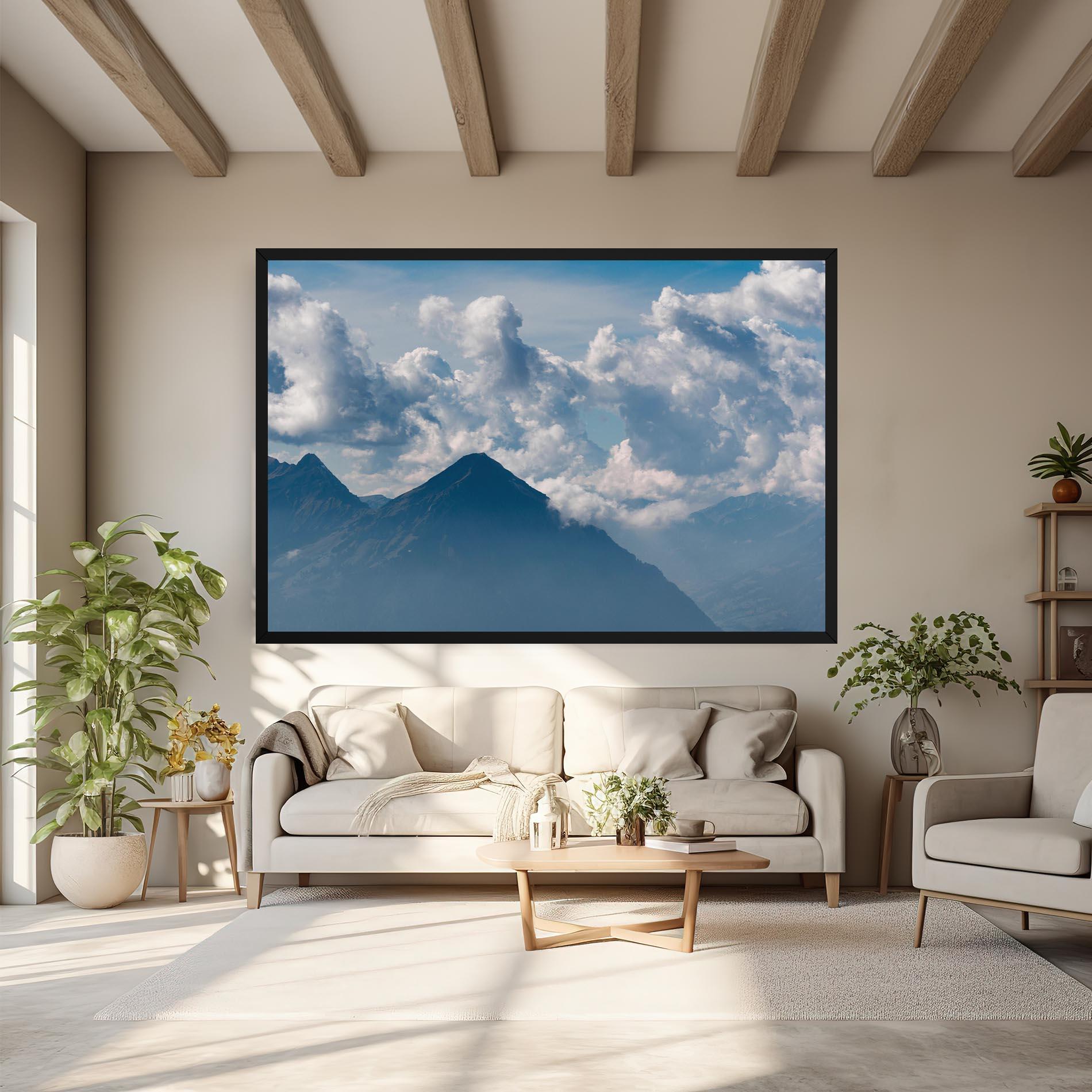 Leinwandbild Cloudy View Mountain mockup 6