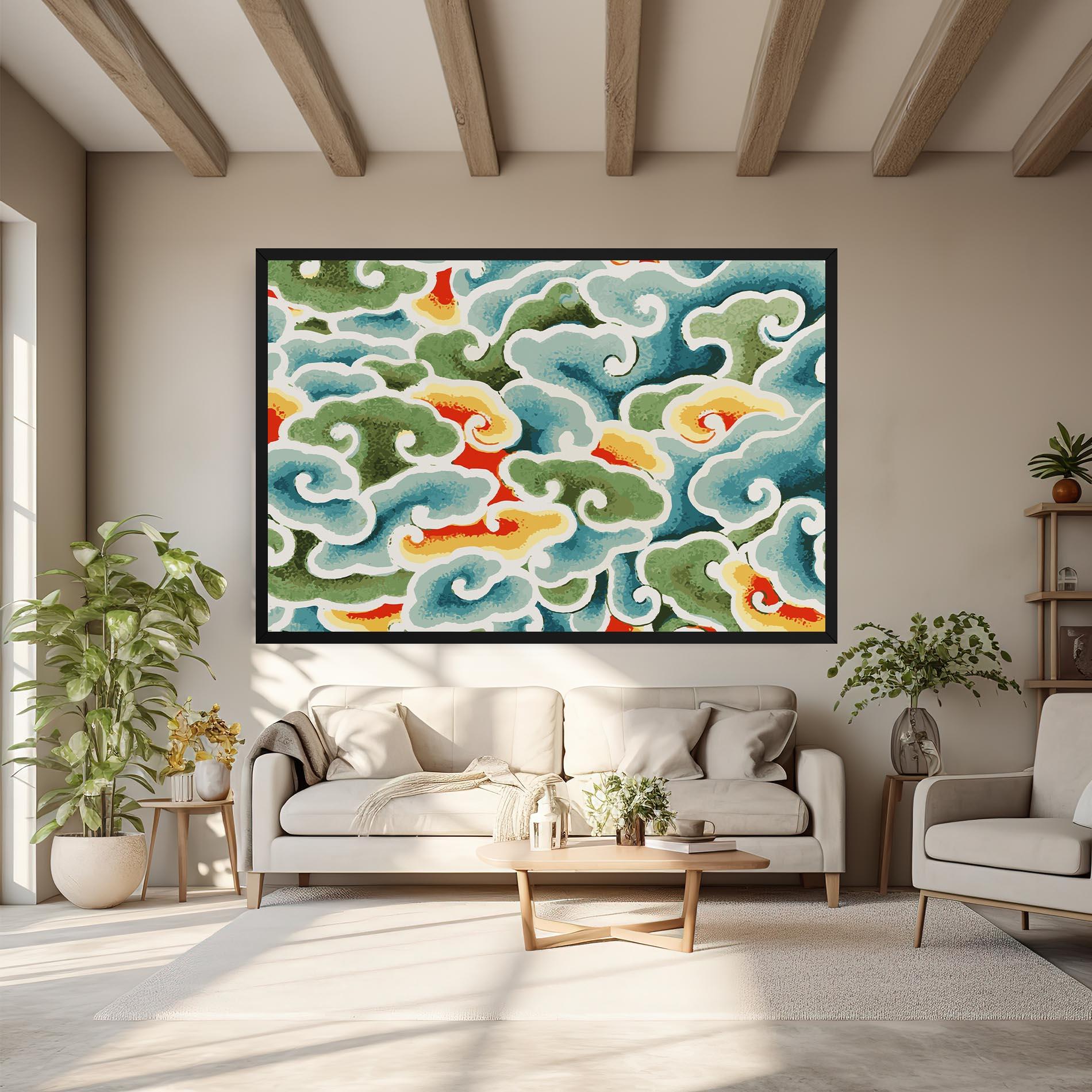 Leinwandbild Green Blue Clouds mockup 6