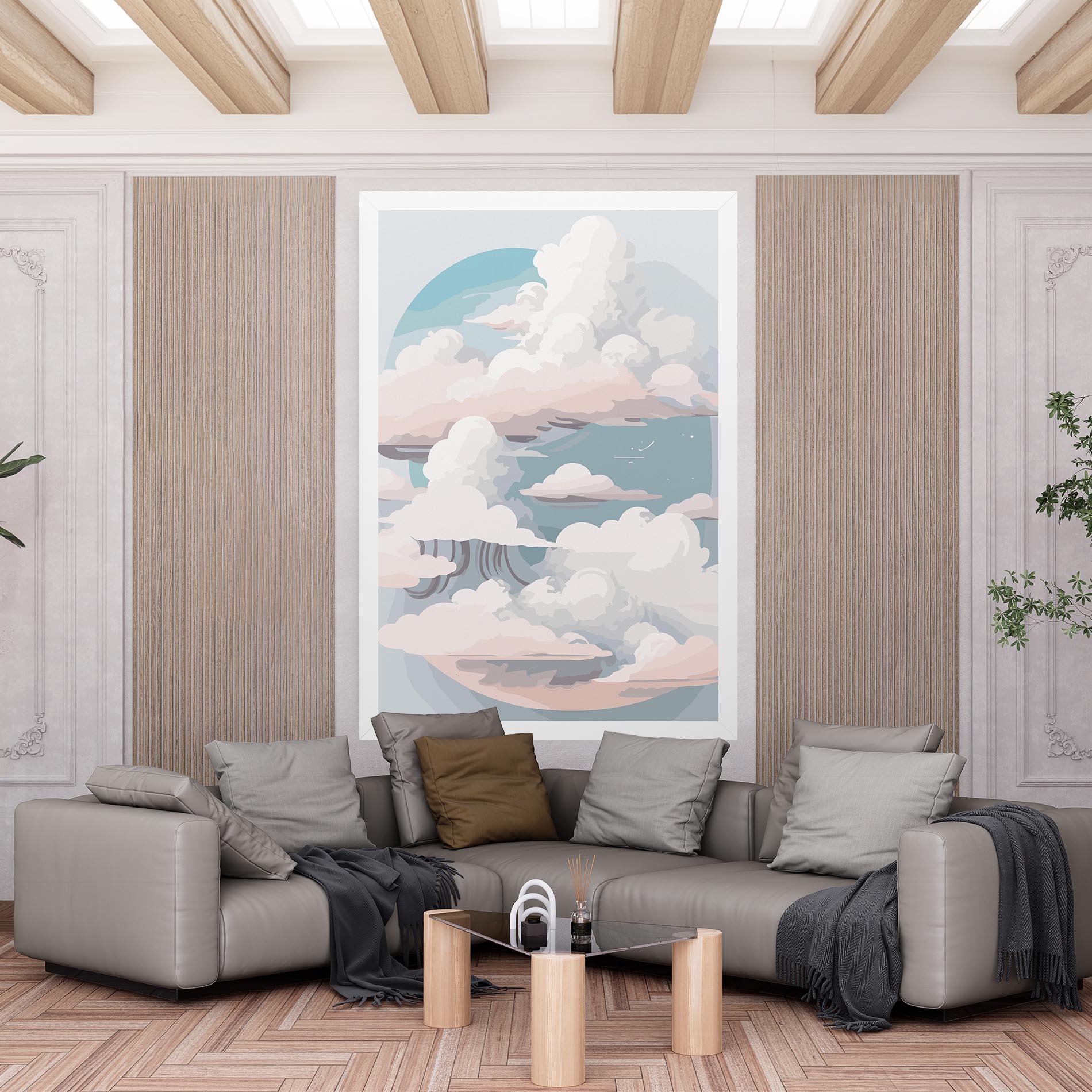 Leinwandbild Cloud White Art mockup 6