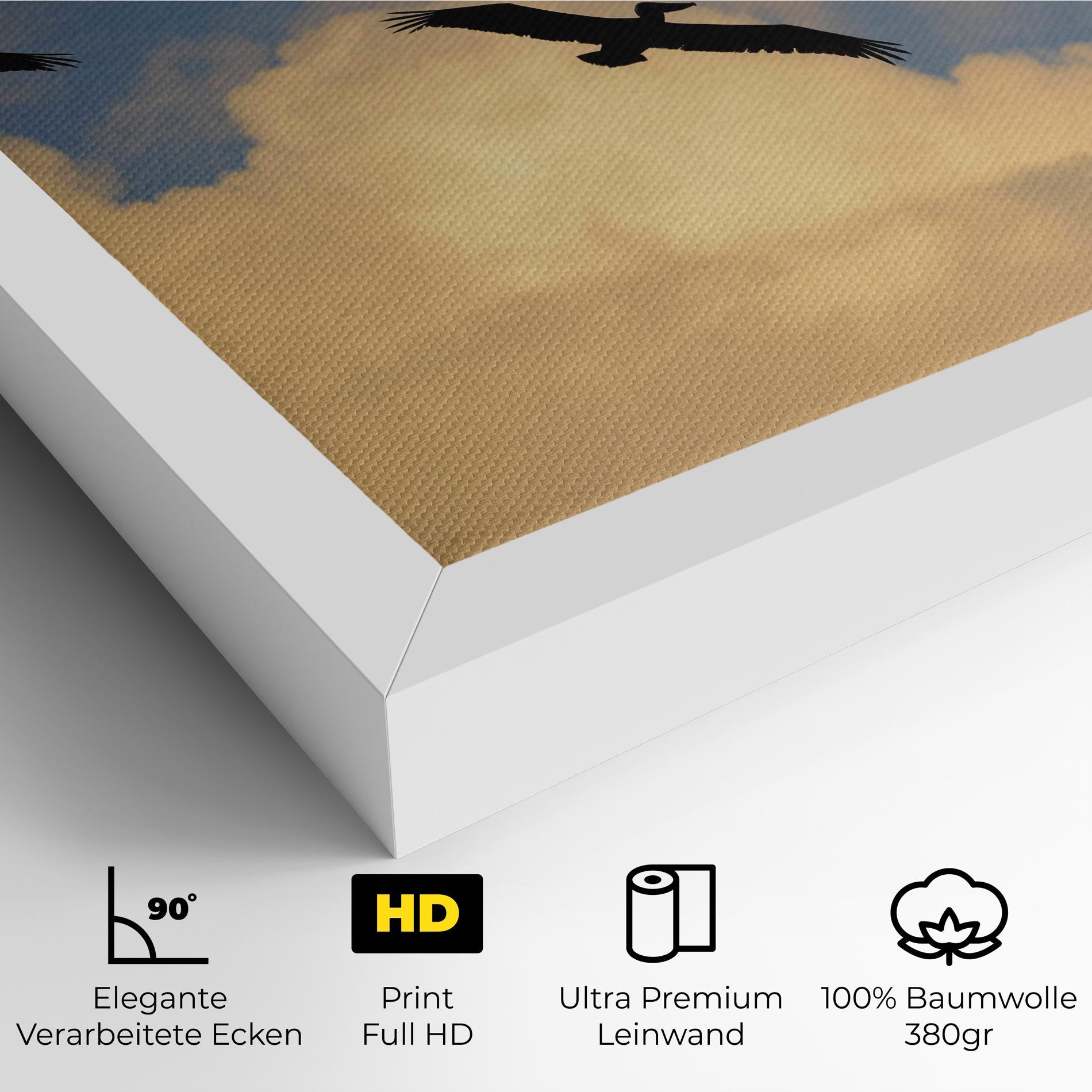 Leinwandbild Bird Shilouette Cloud mockup 4