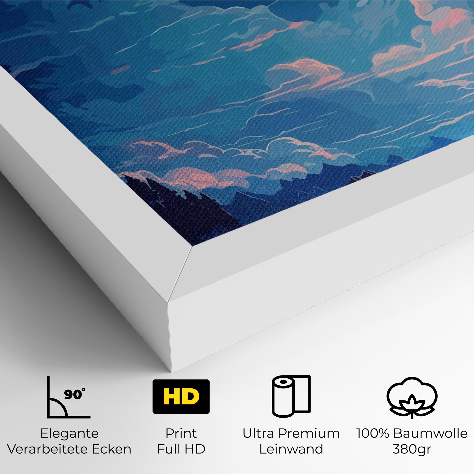 Leinwandbild Blue Cloud Moon mockup 4