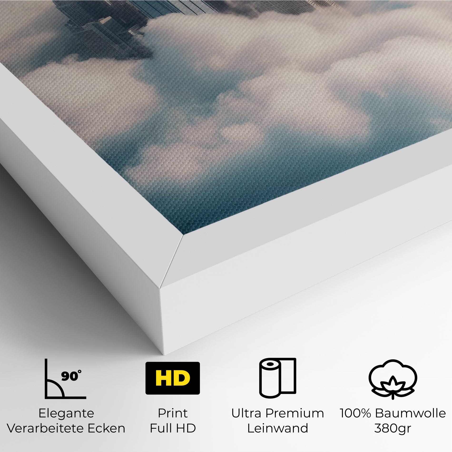 Leinwandbild City Above Clouds mockup 4