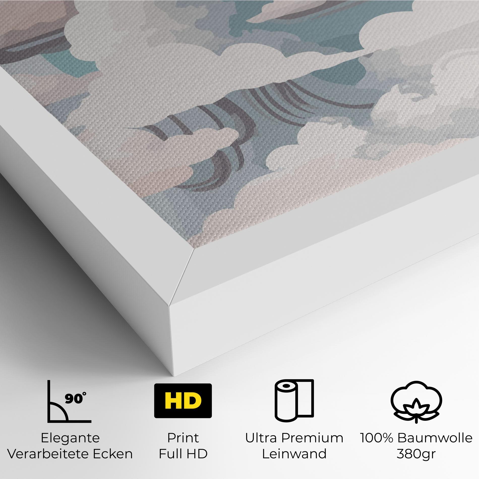 Leinwandbild Cloud White Art mockup 4