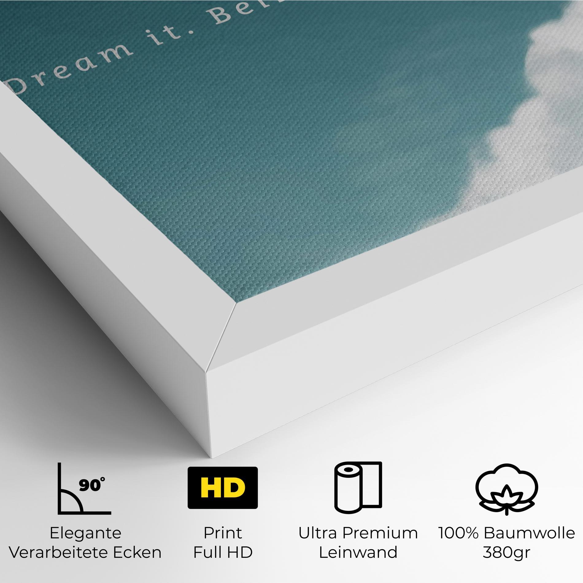 Leinwandbild Clouds Text Green mockup 4