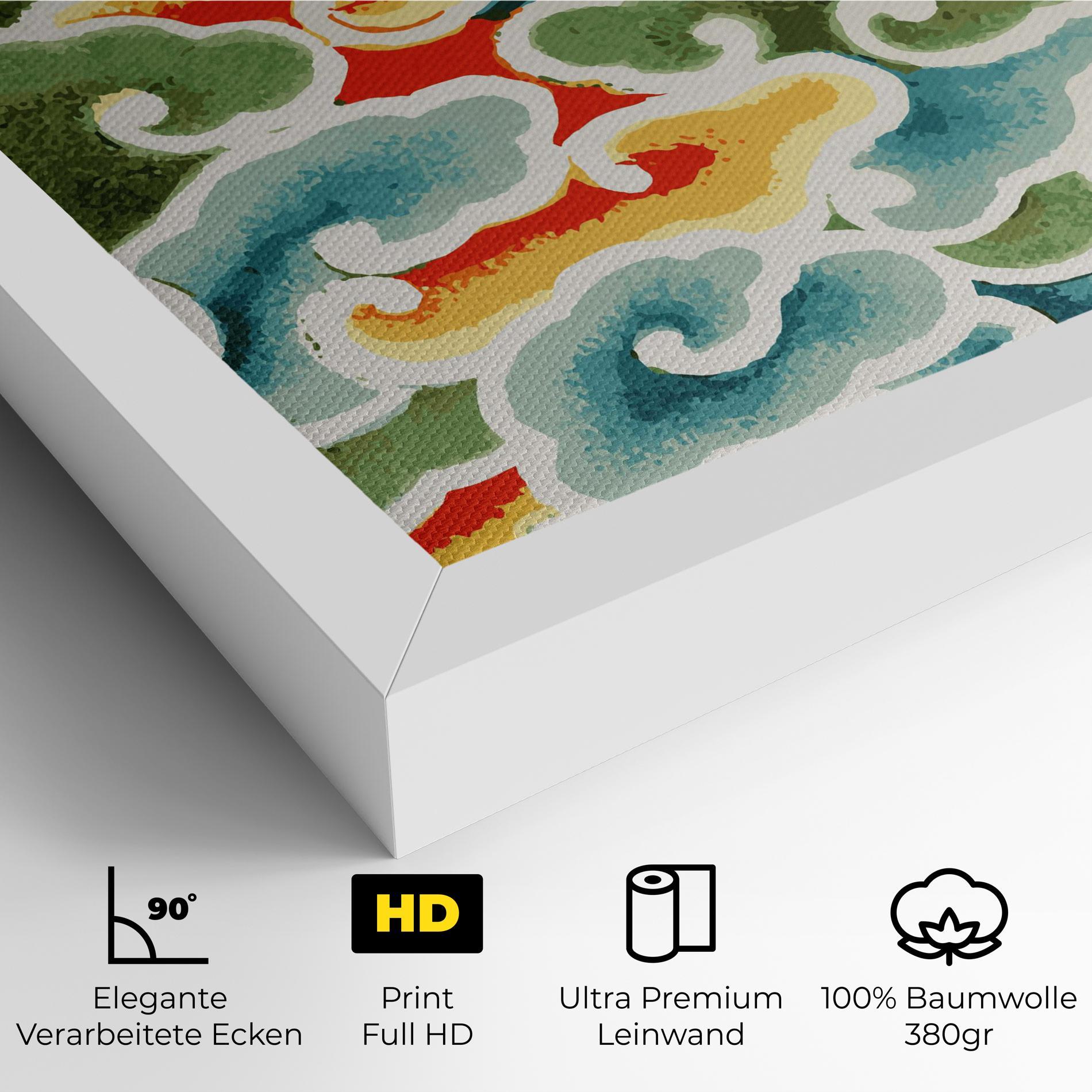 Leinwandbild Green Blue Clouds mockup 4