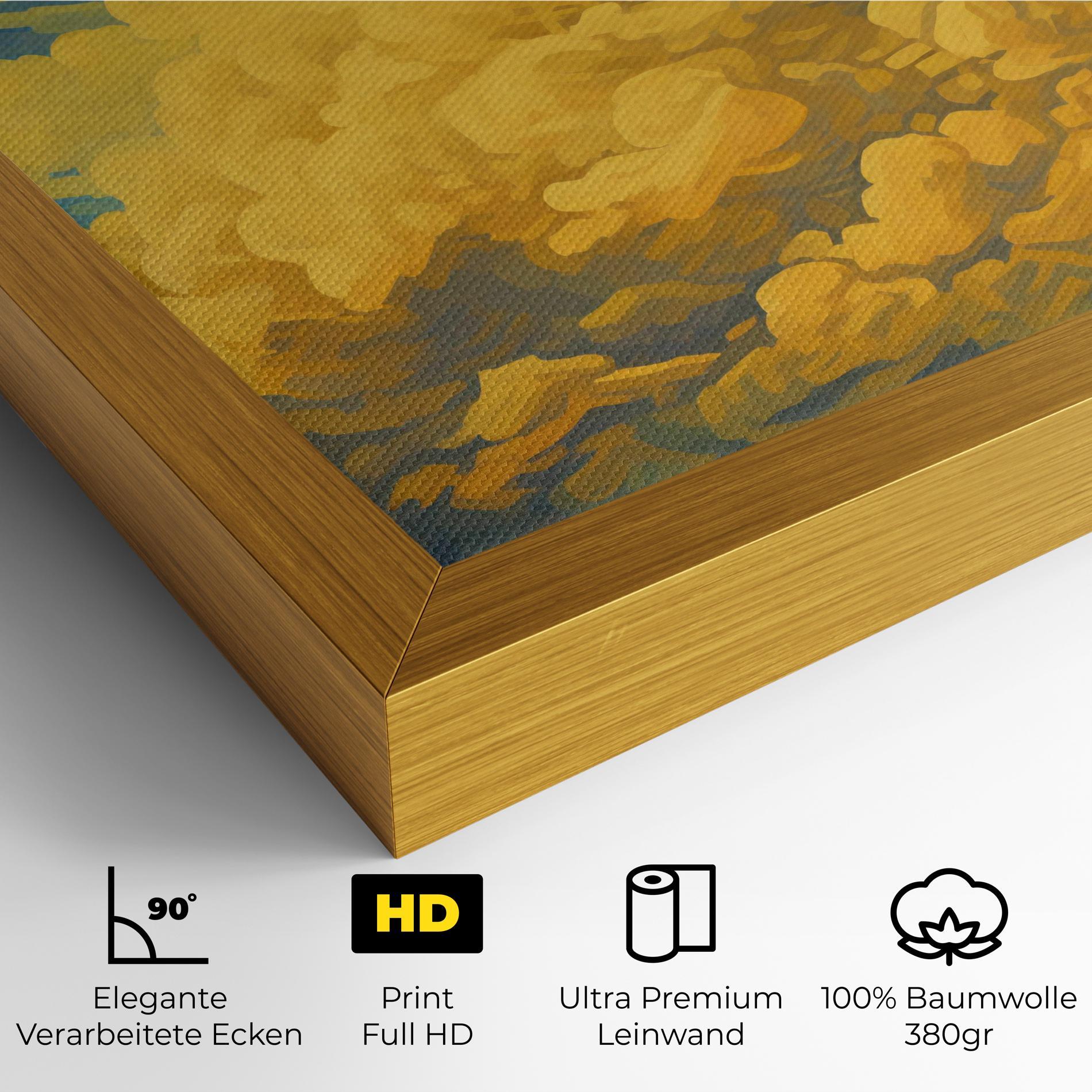 Leinwandbild Big Yellow Cloud Art mockup 4