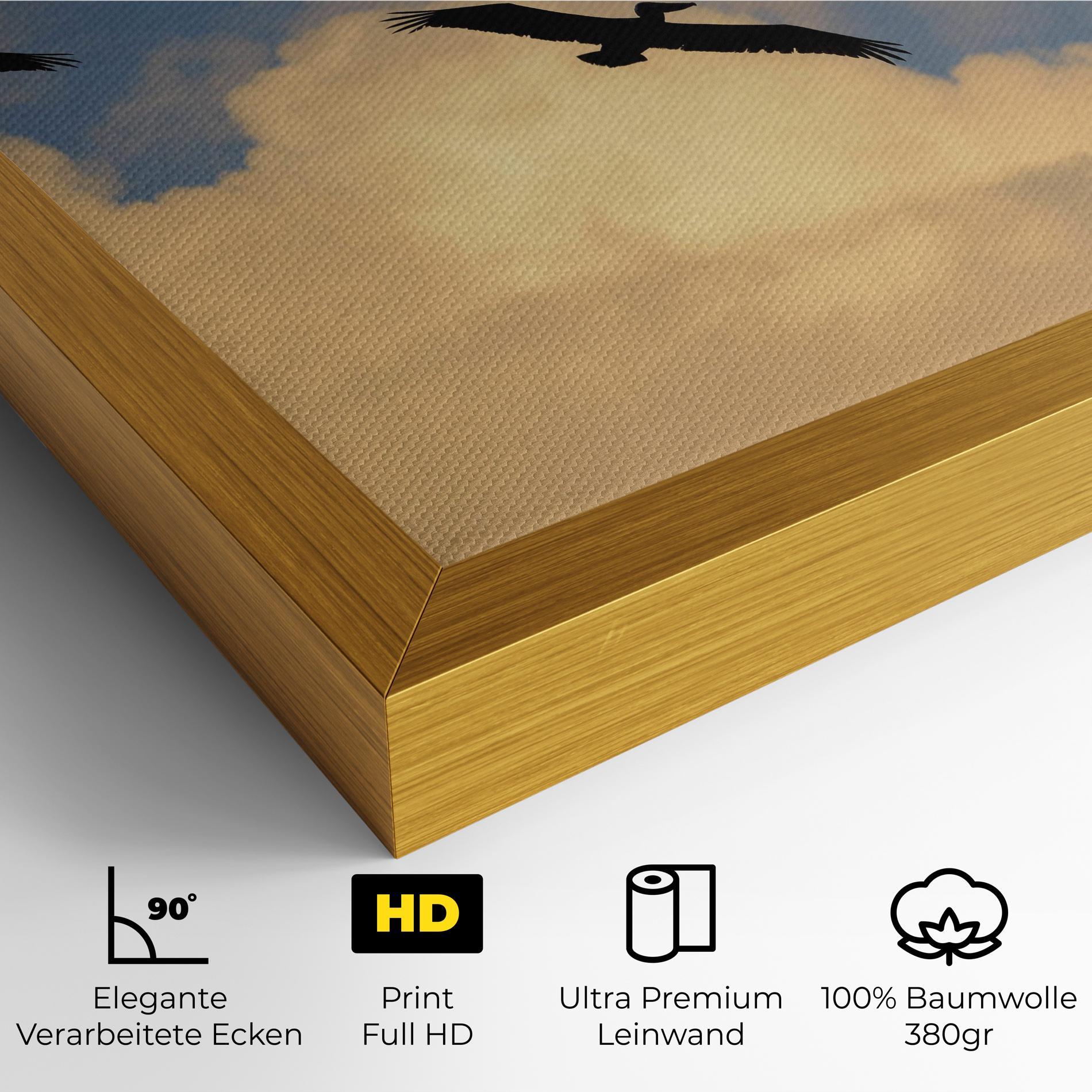 Leinwandbild Bird Shilouette Cloud mockup 4