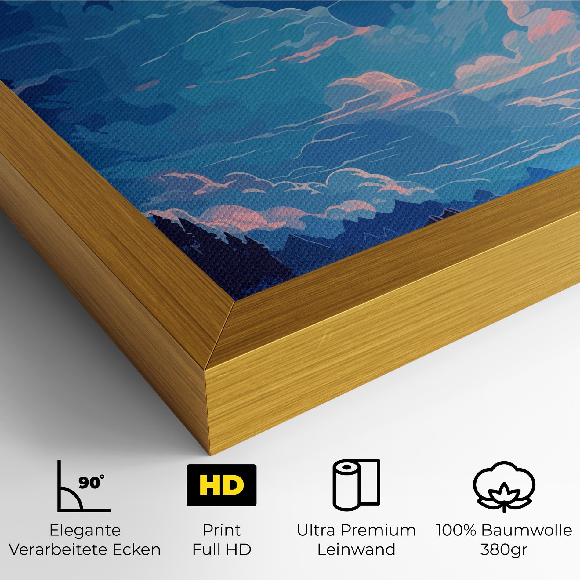 Leinwandbild Blue Cloud Moon mockup 4