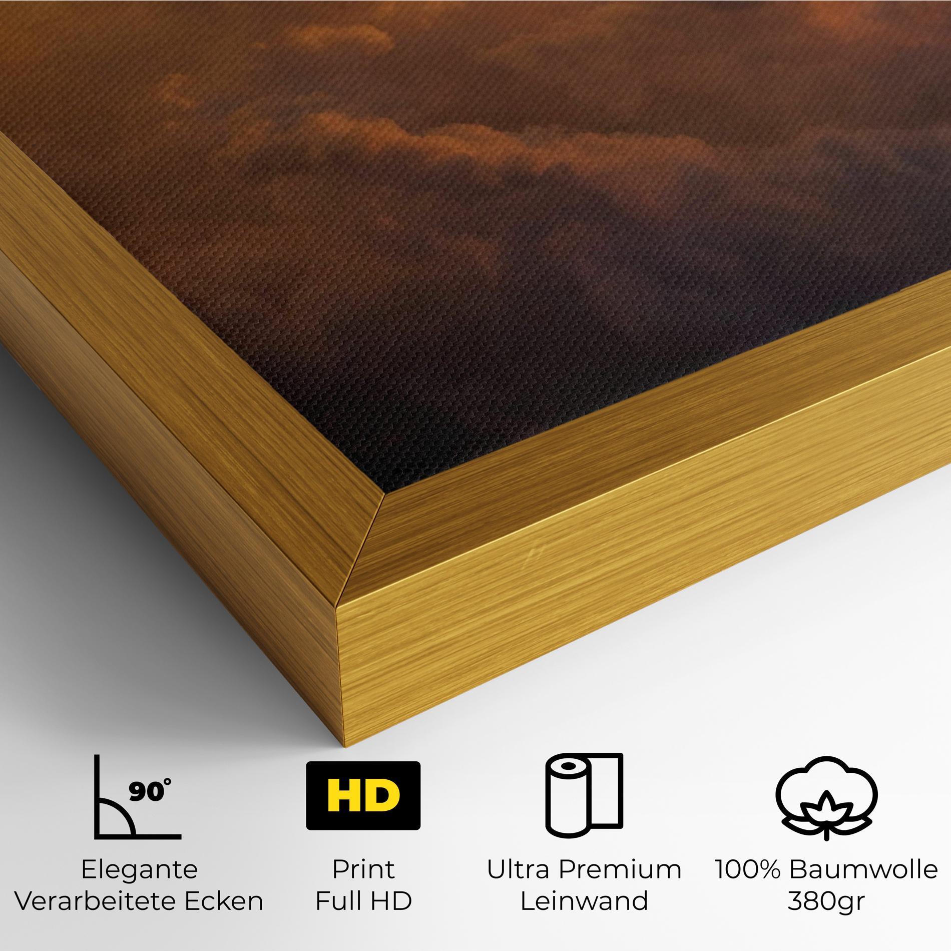 Leinwandbild Brown Orange Clouds mockup 4