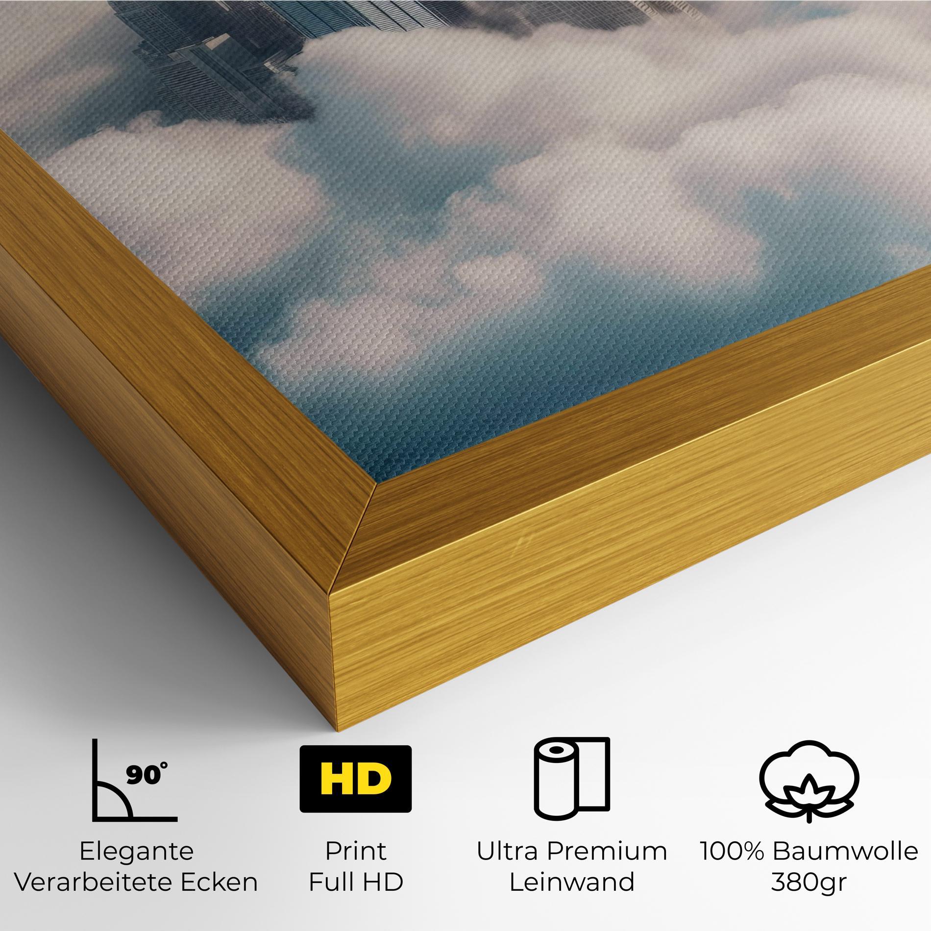 Leinwandbild City Above Clouds mockup 4