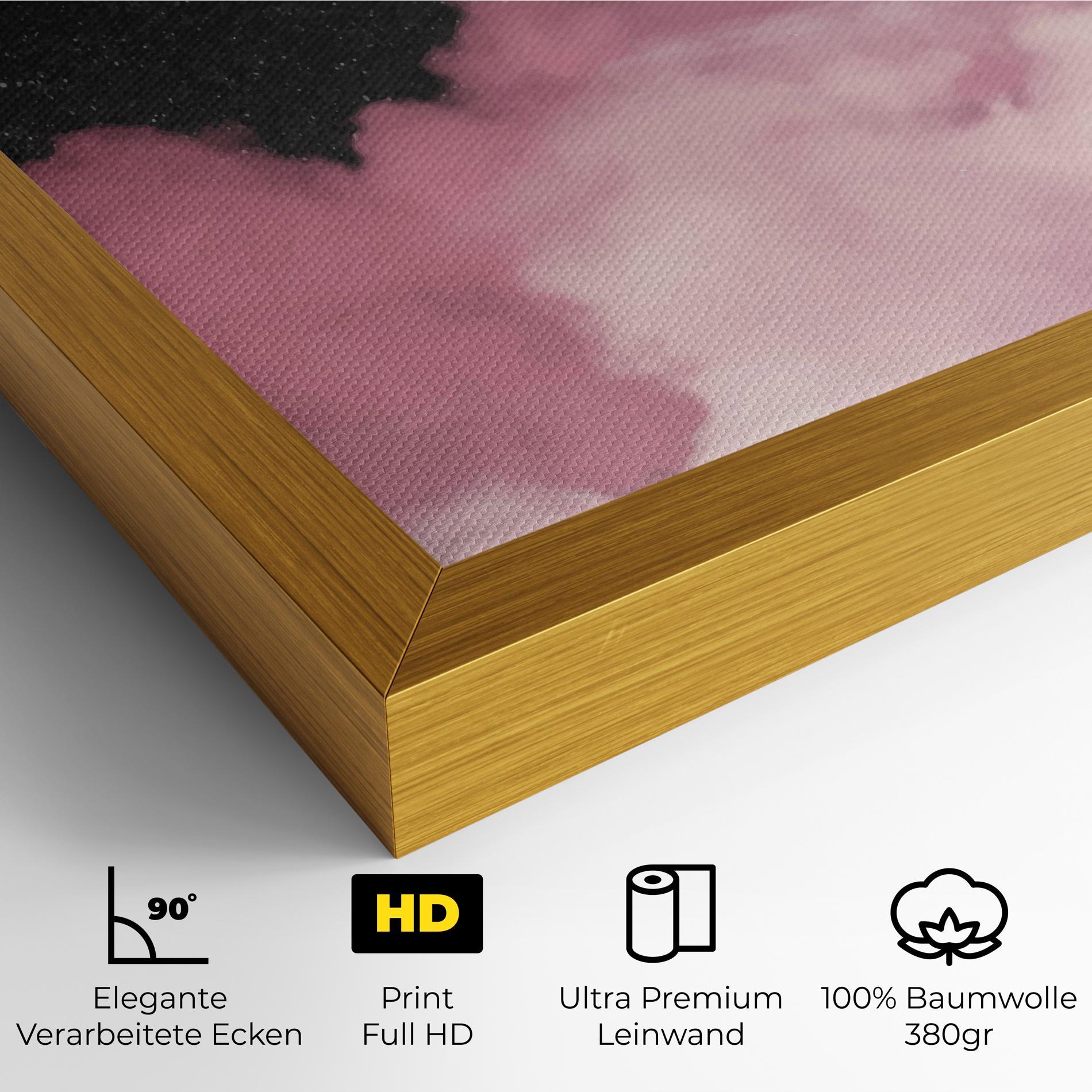 Leinwandbild Clouds Text Pink mockup 4