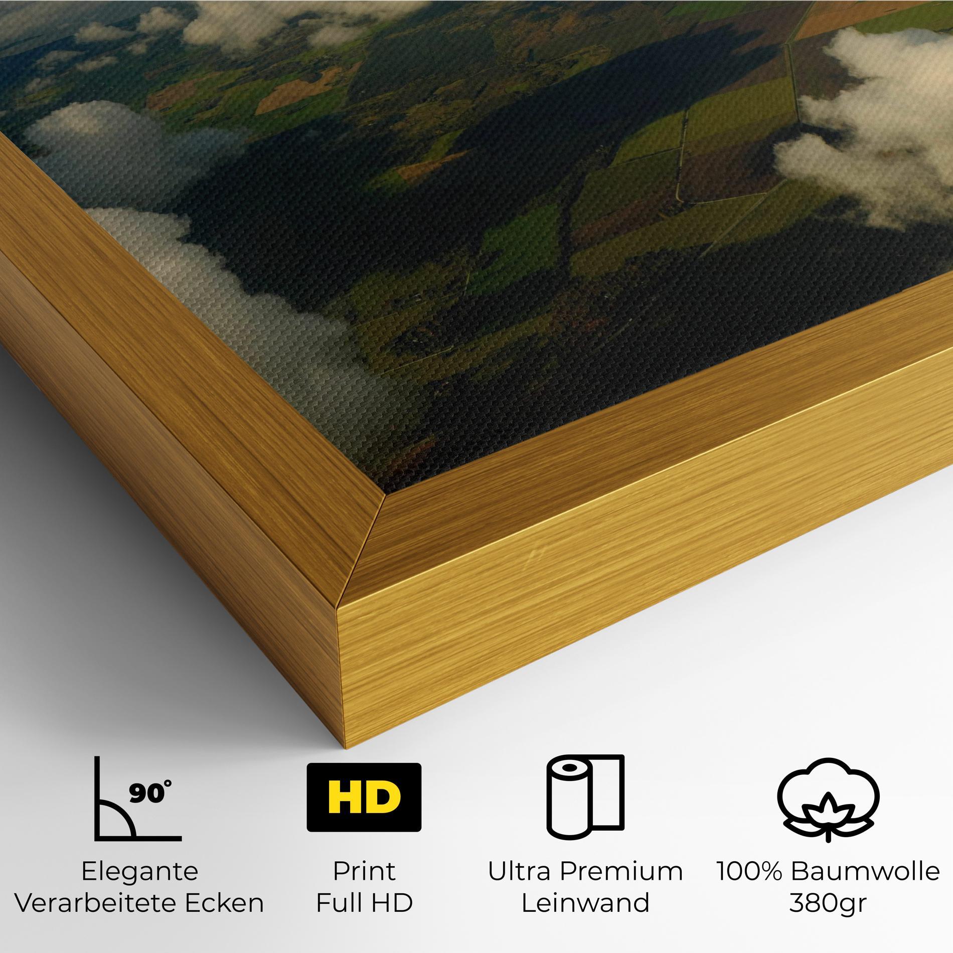 Leinwandbild Clouds View From Plane mockup 4