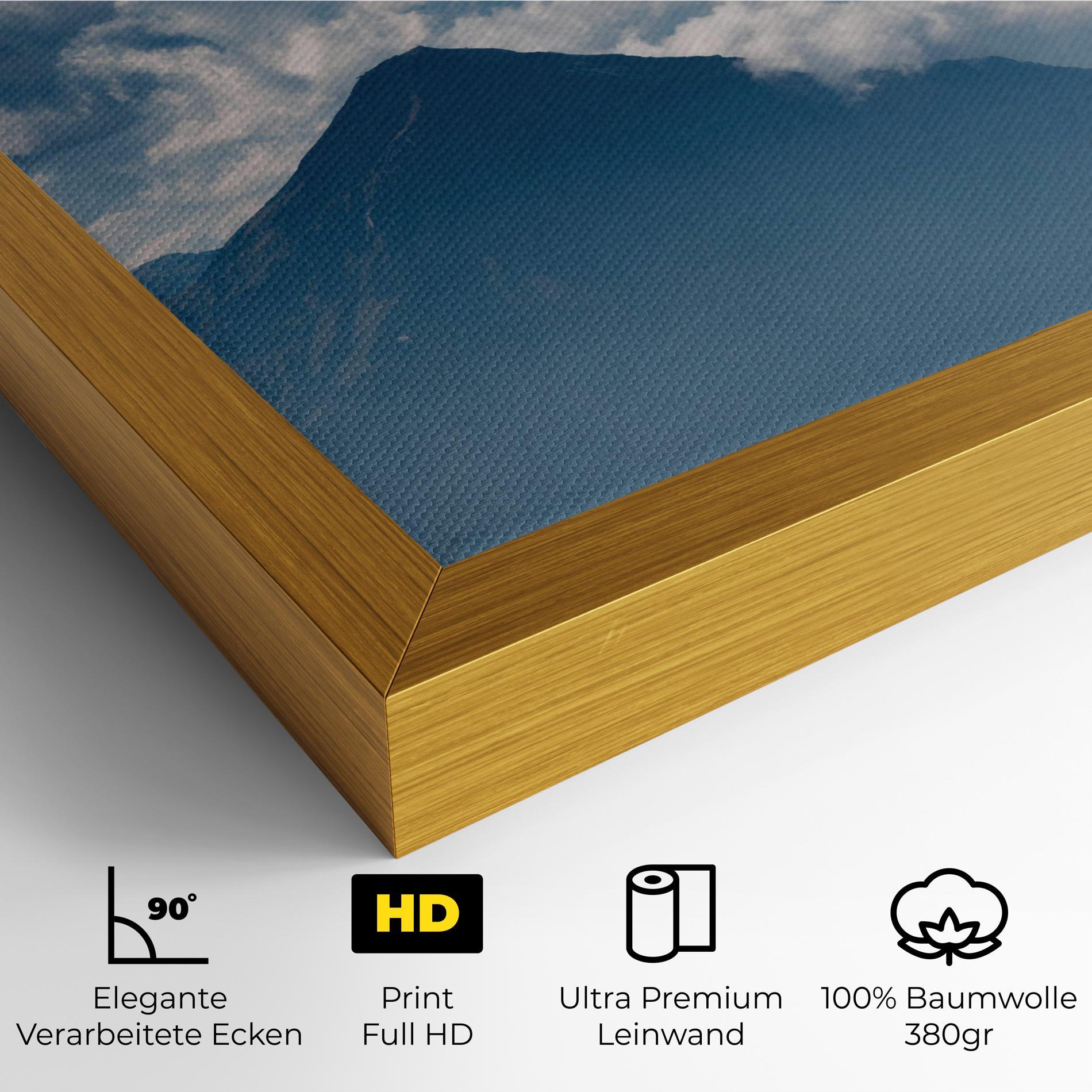 Leinwandbild Cloudy View Mountain mockup 4
