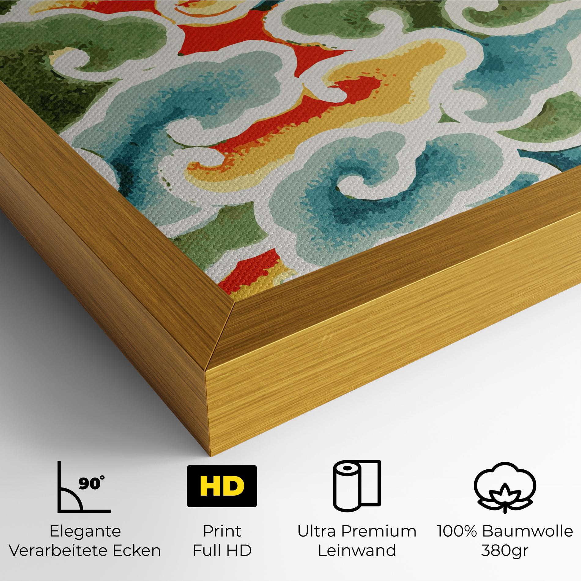 Leinwandbild Green Blue Clouds mockup 4