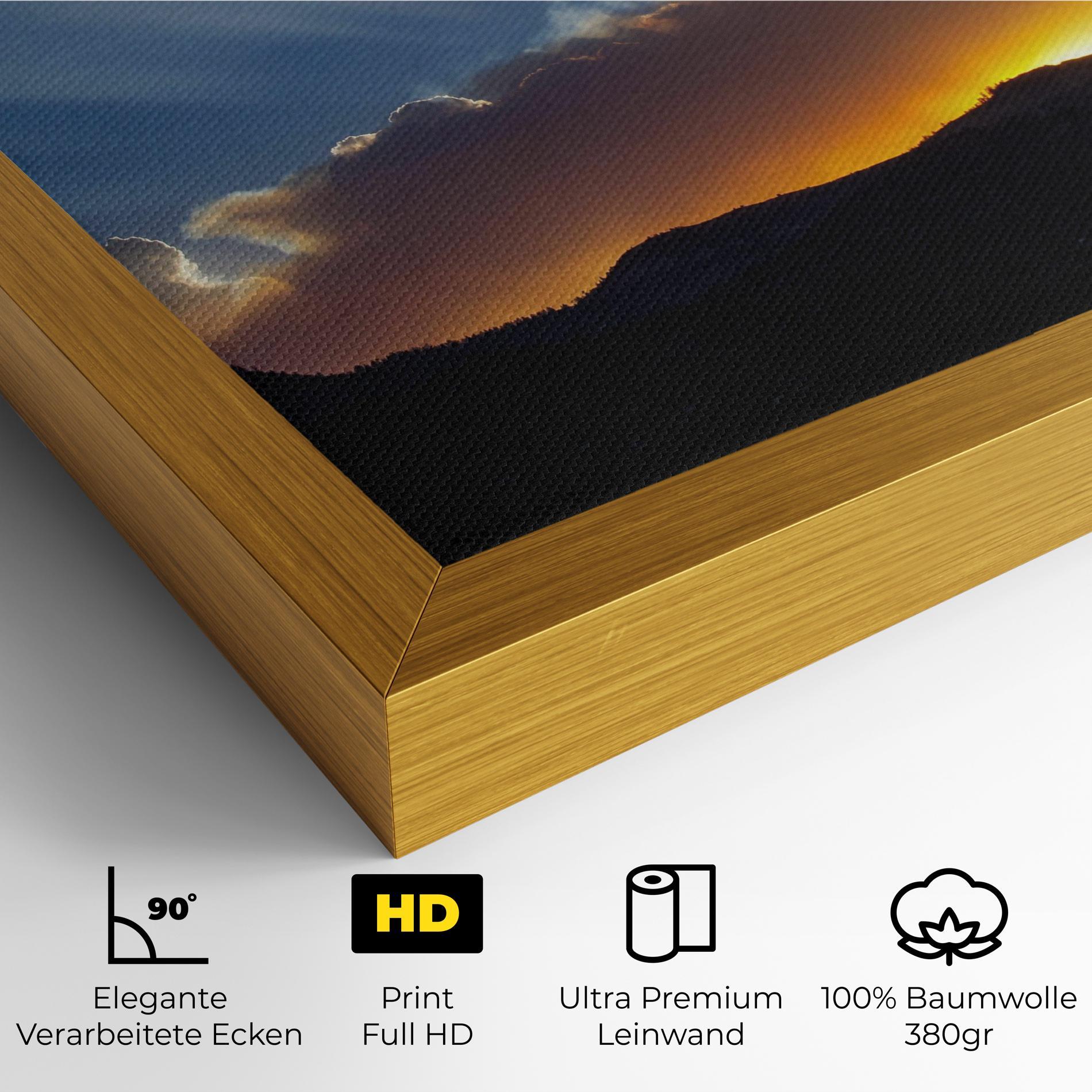 Leinwandbild Mountain Silhouette Sunrise mockup 4