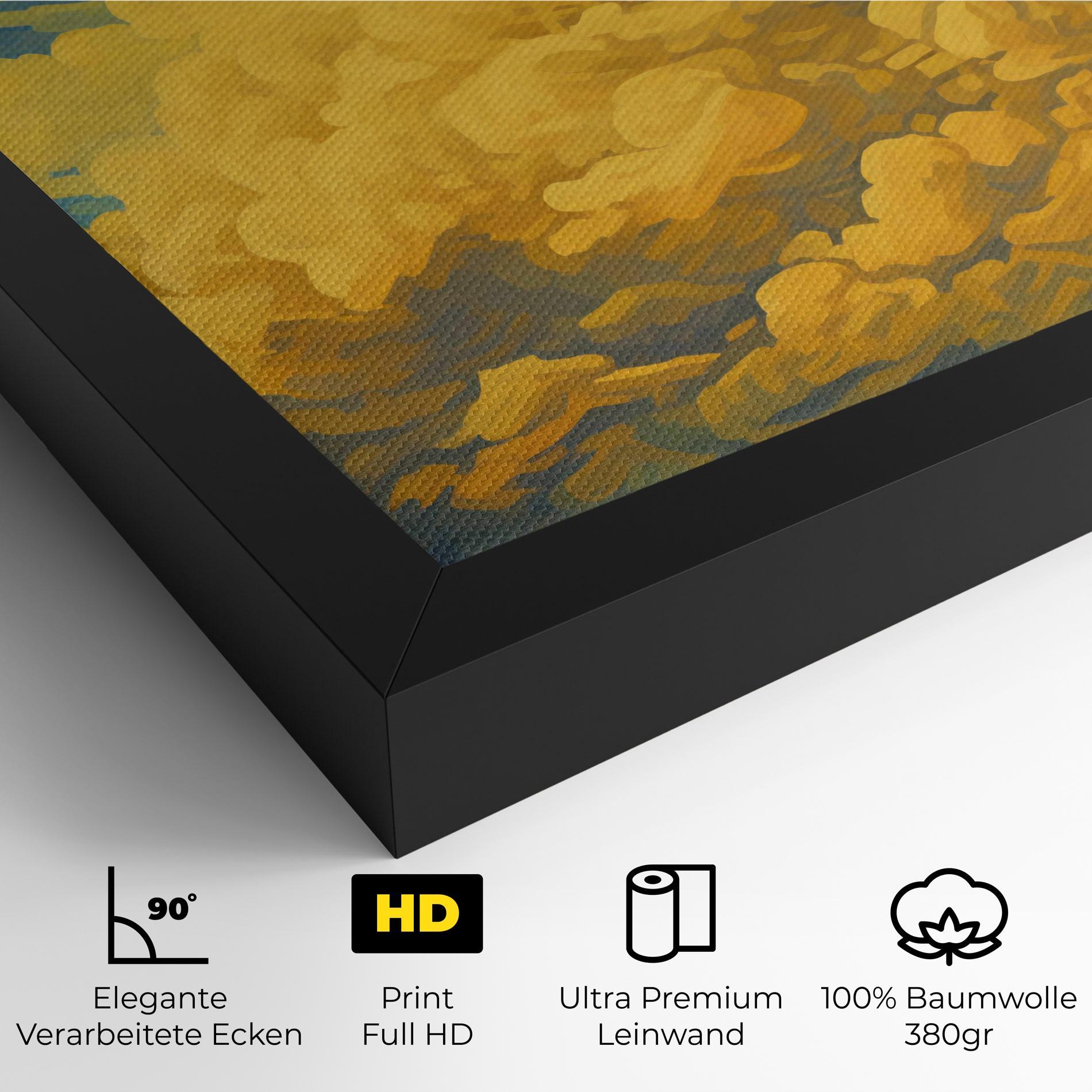 Leinwandbild Big Yellow Cloud Art mockup 4