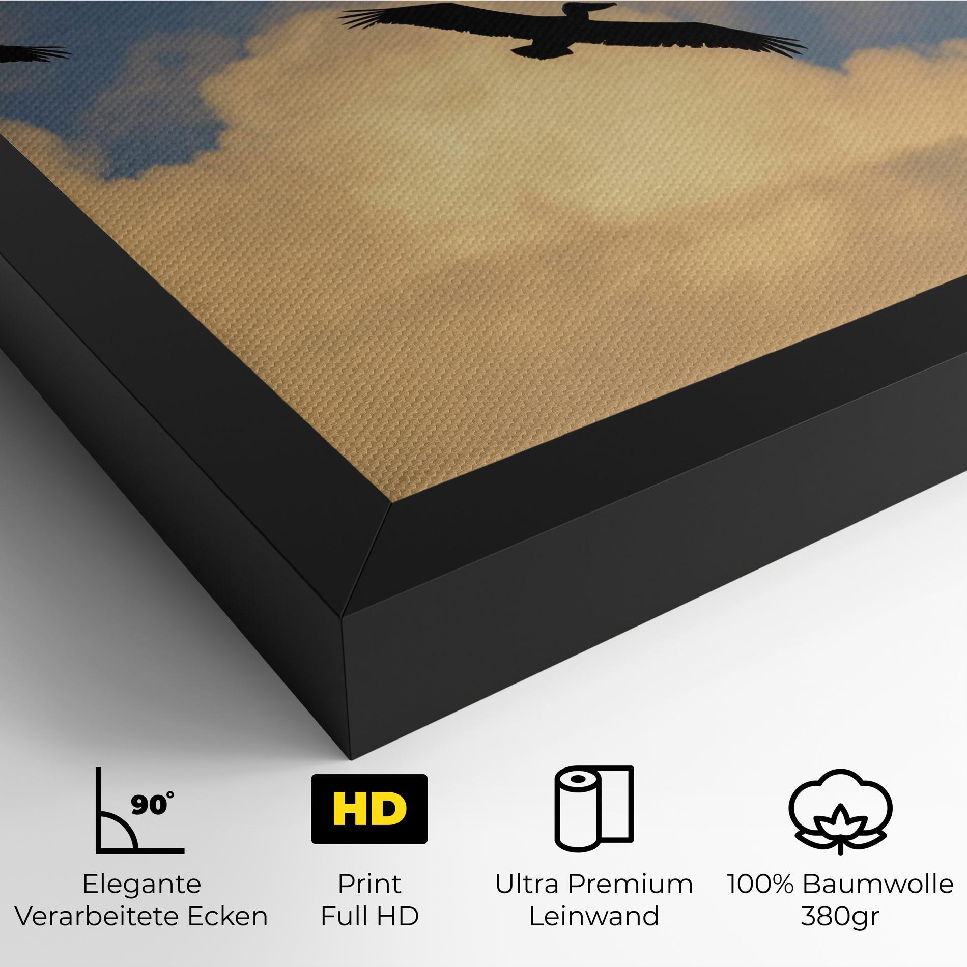 Leinwandbild Bird Shilouette Cloud mockup 4