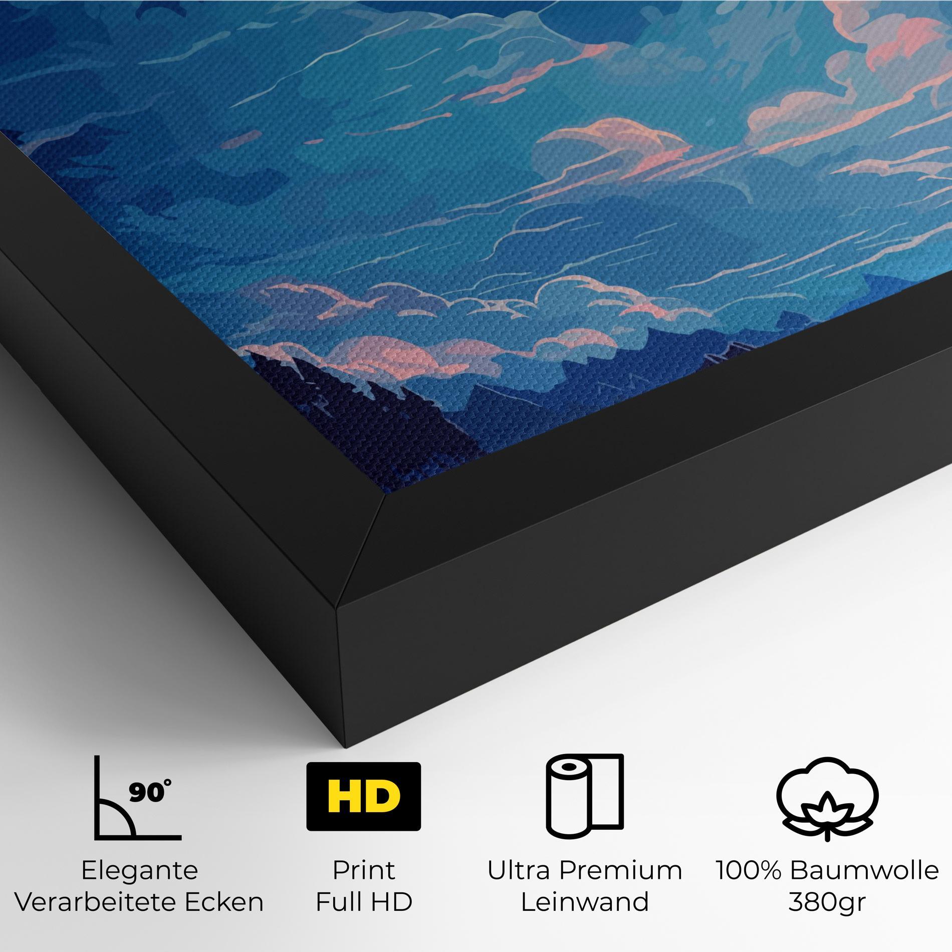 Leinwandbild Blue Cloud Moon mockup 4