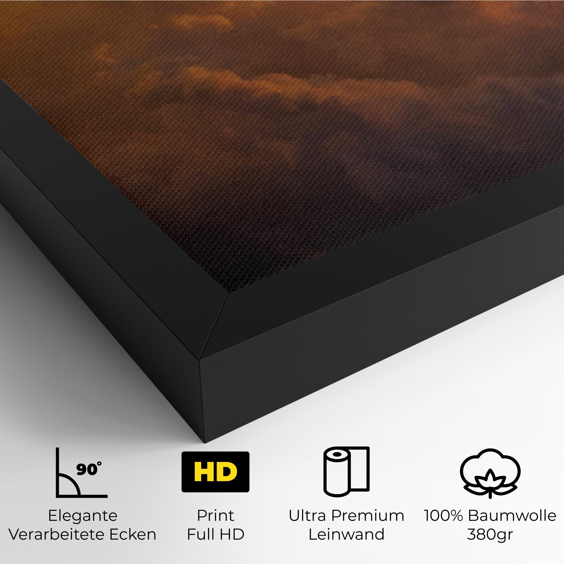 Leinwandbild Brown Orange Clouds mockup 4