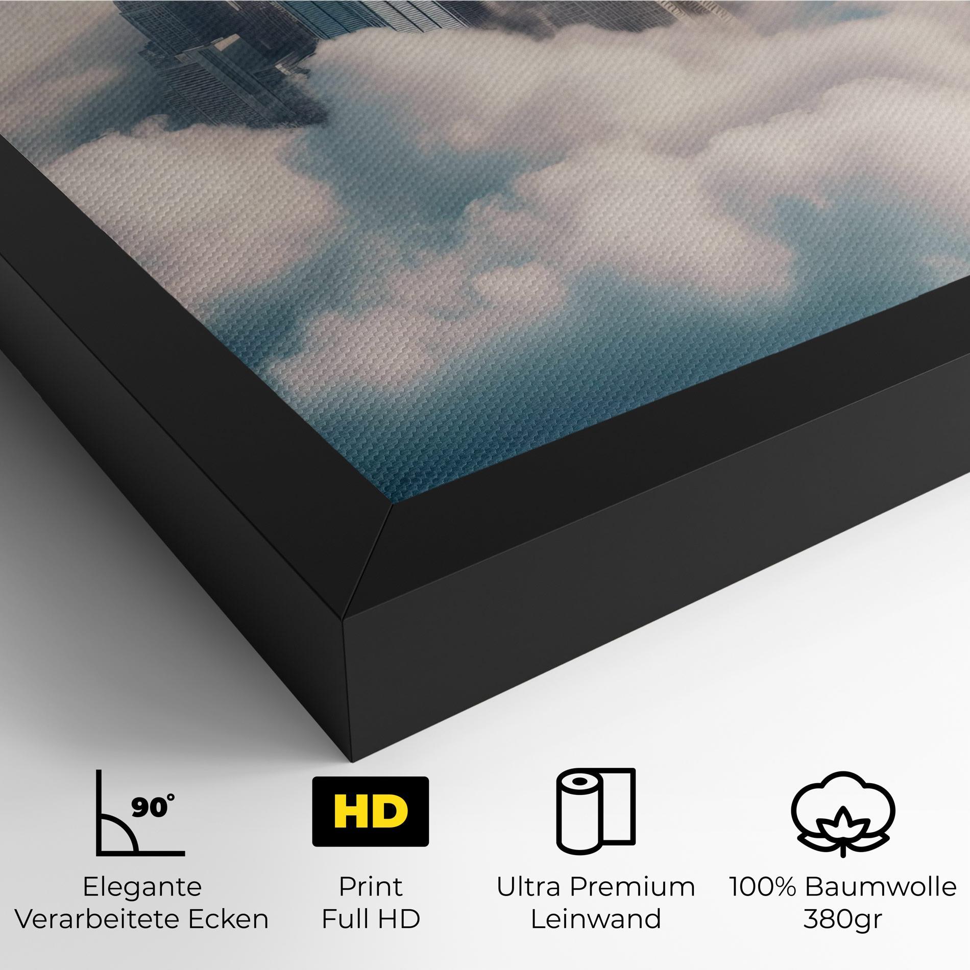 Leinwandbild City Above Clouds mockup 4