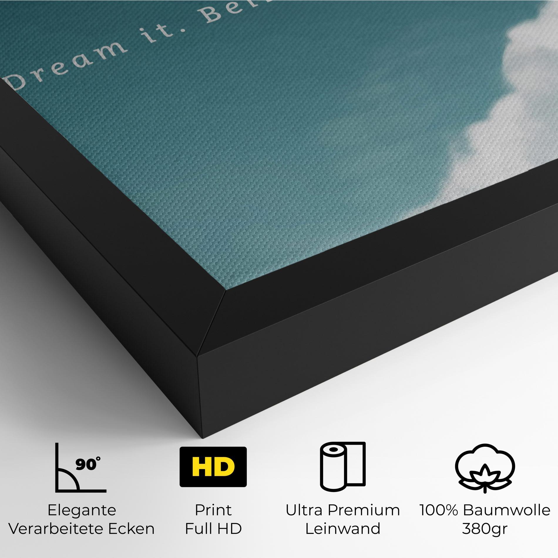 Leinwandbild Clouds Text Green mockup 4