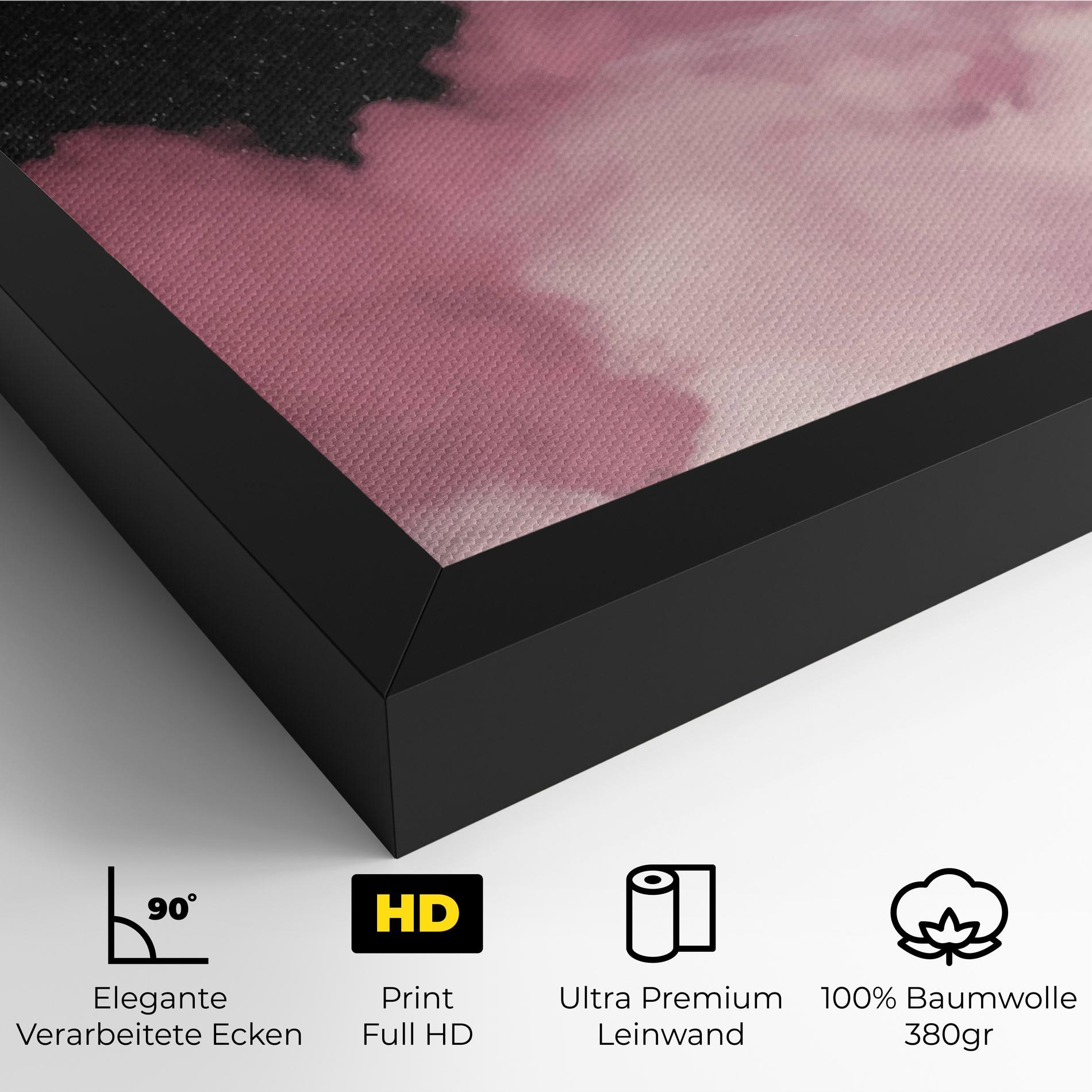 Leinwandbild Clouds Text Pink mockup 4