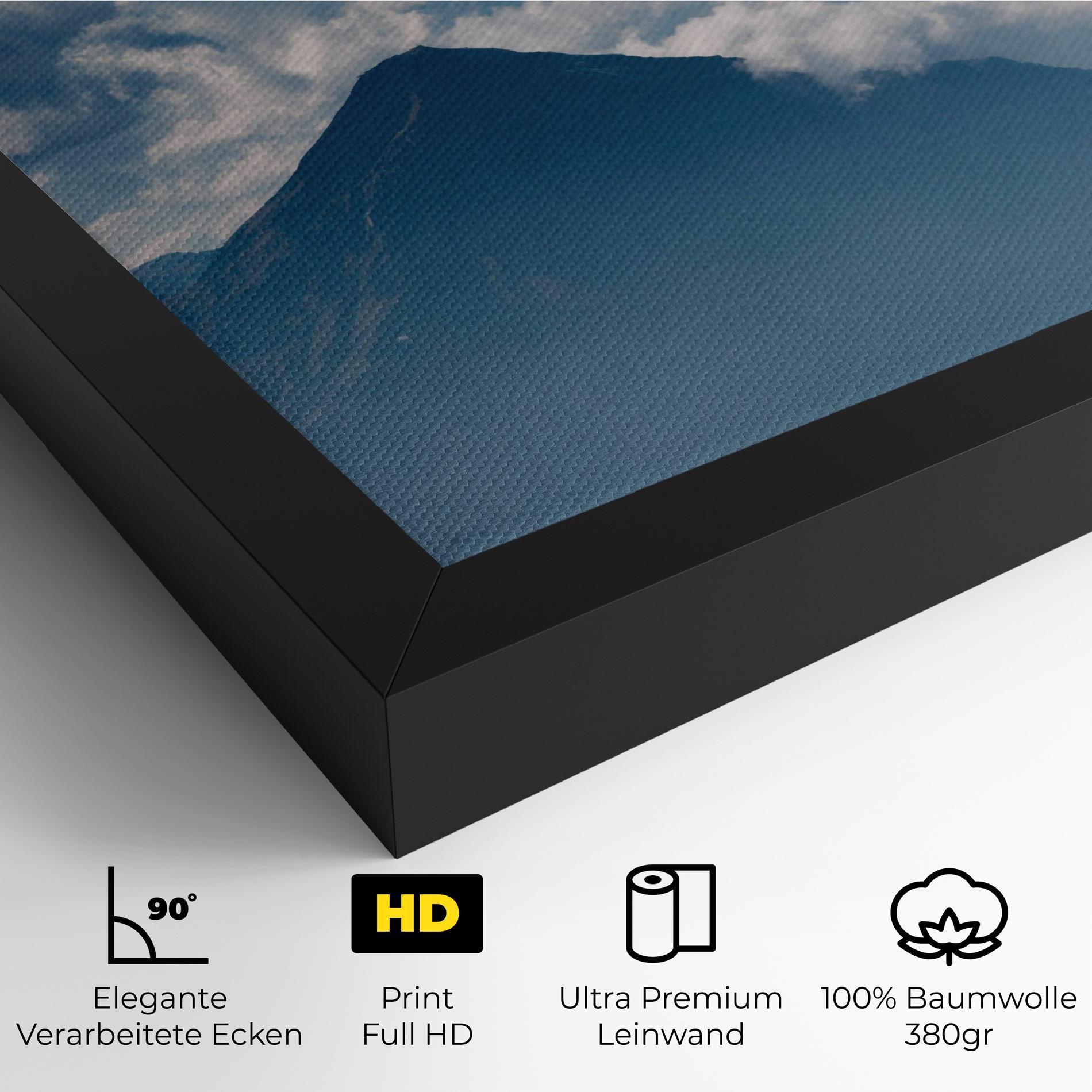 Leinwandbild Cloudy View Mountain mockup 4