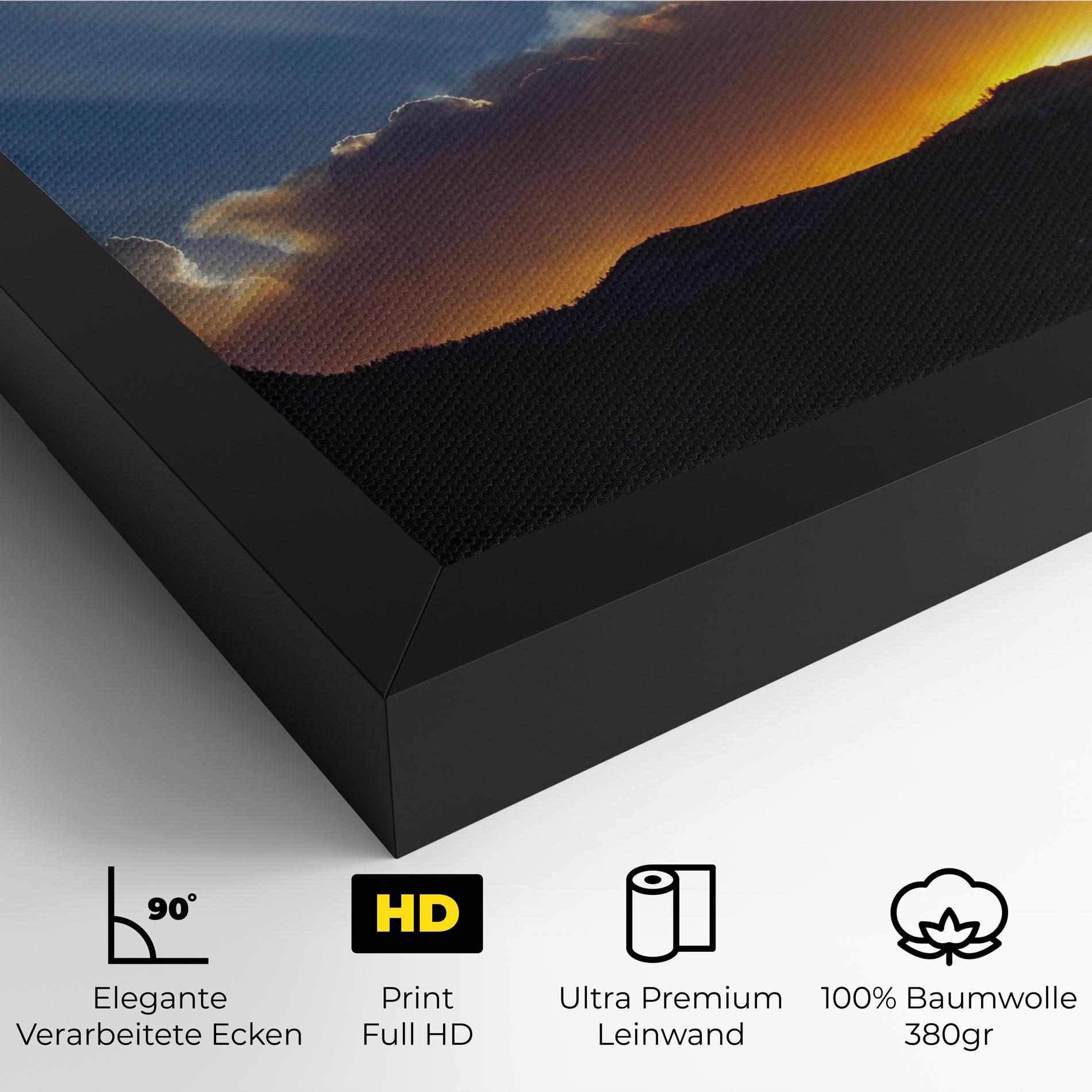 Leinwandbild Mountain Silhouette Sunrise mockup 4