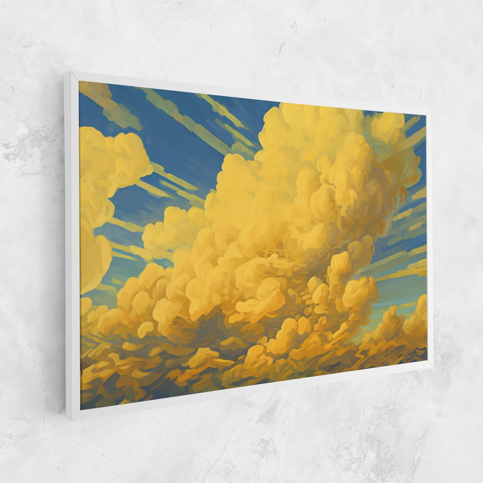 Leinwandbild Big Yellow Cloud Art mockup 1