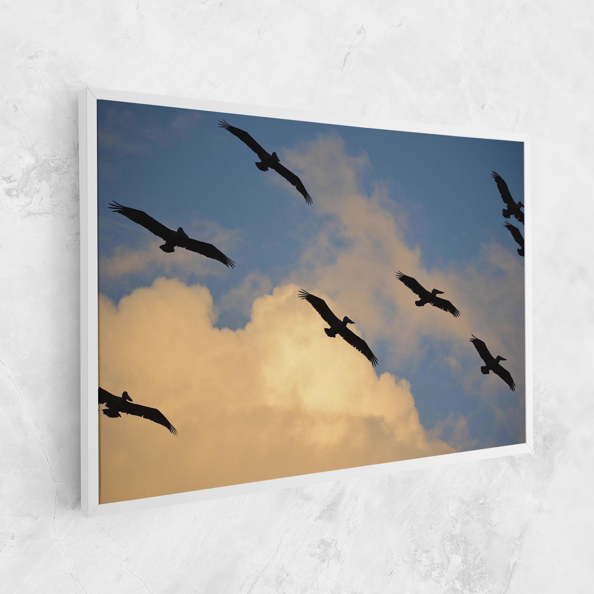 Leinwandbild Bird Shilouette Cloud mockup 1