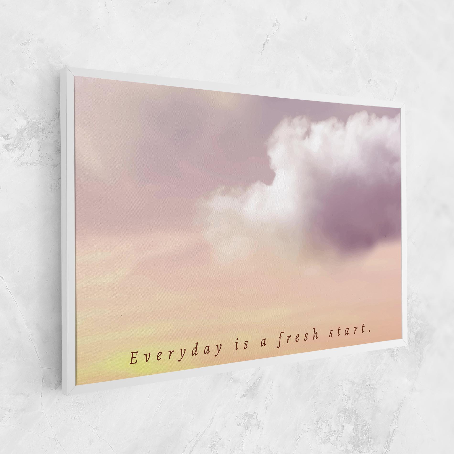 Leinwandbild Clouds Text Cream mockup 1