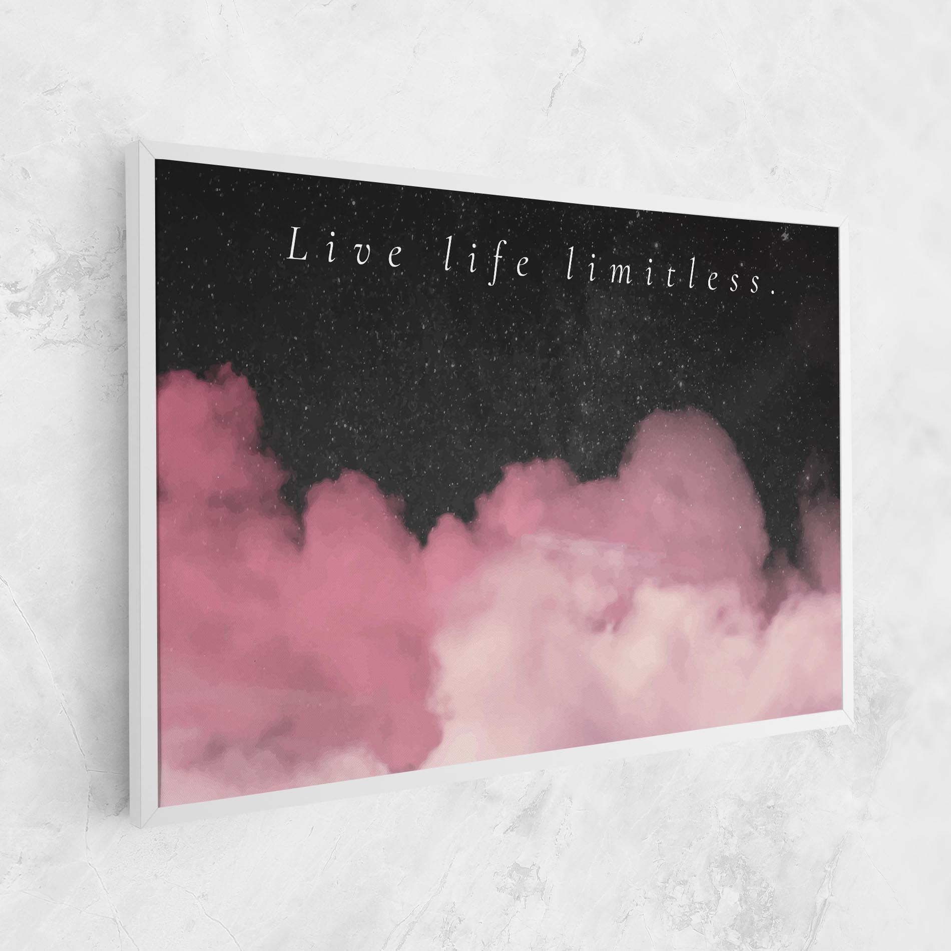 Leinwandbild Clouds Text Pink mockup 1