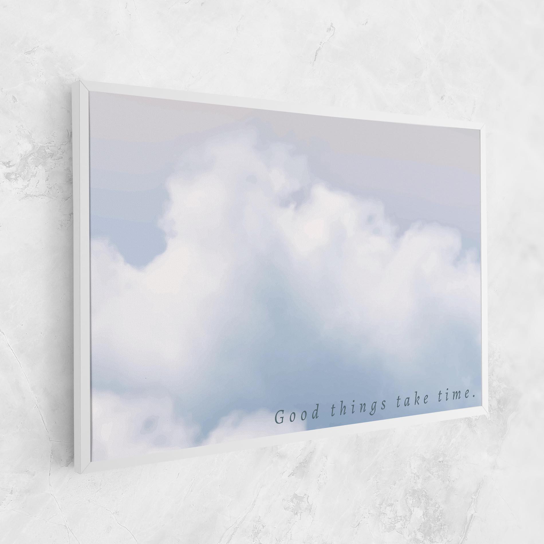 Leinwandbild Clouds Text White mockup 1