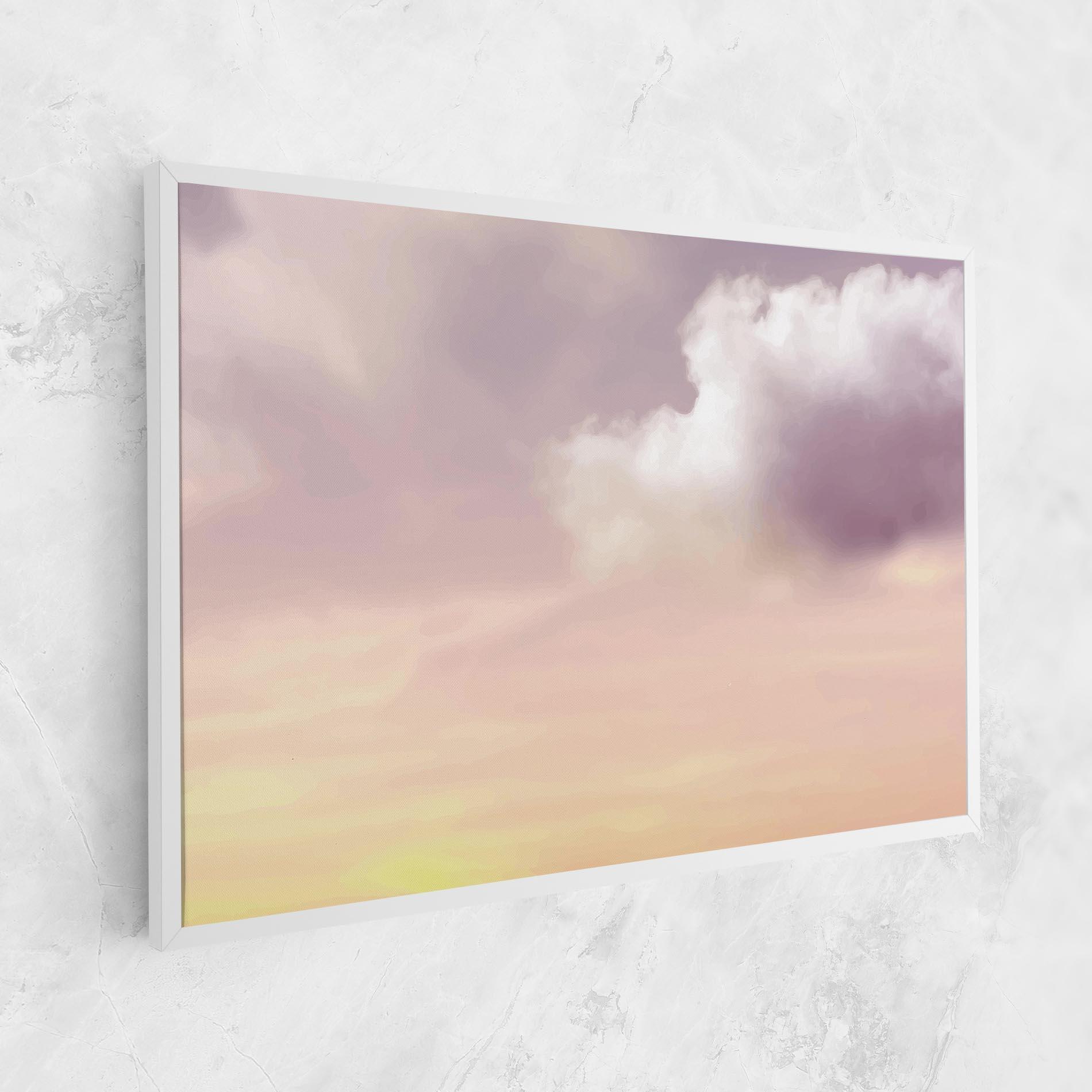 Leinwandbild Clouds Watercolor Cream mockup 1