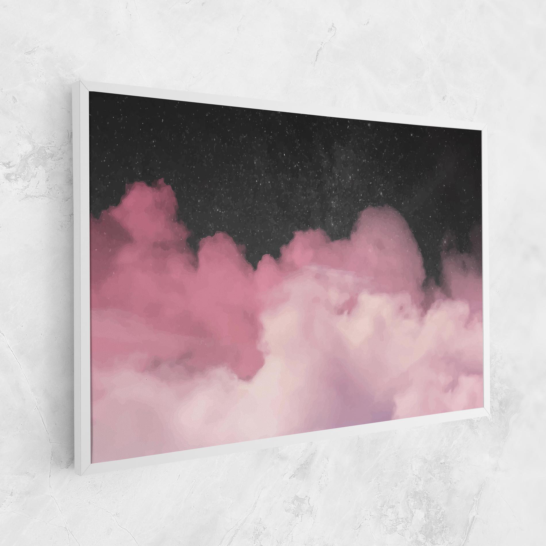Leinwandbild Clouds Watercolor Purple mockup 1