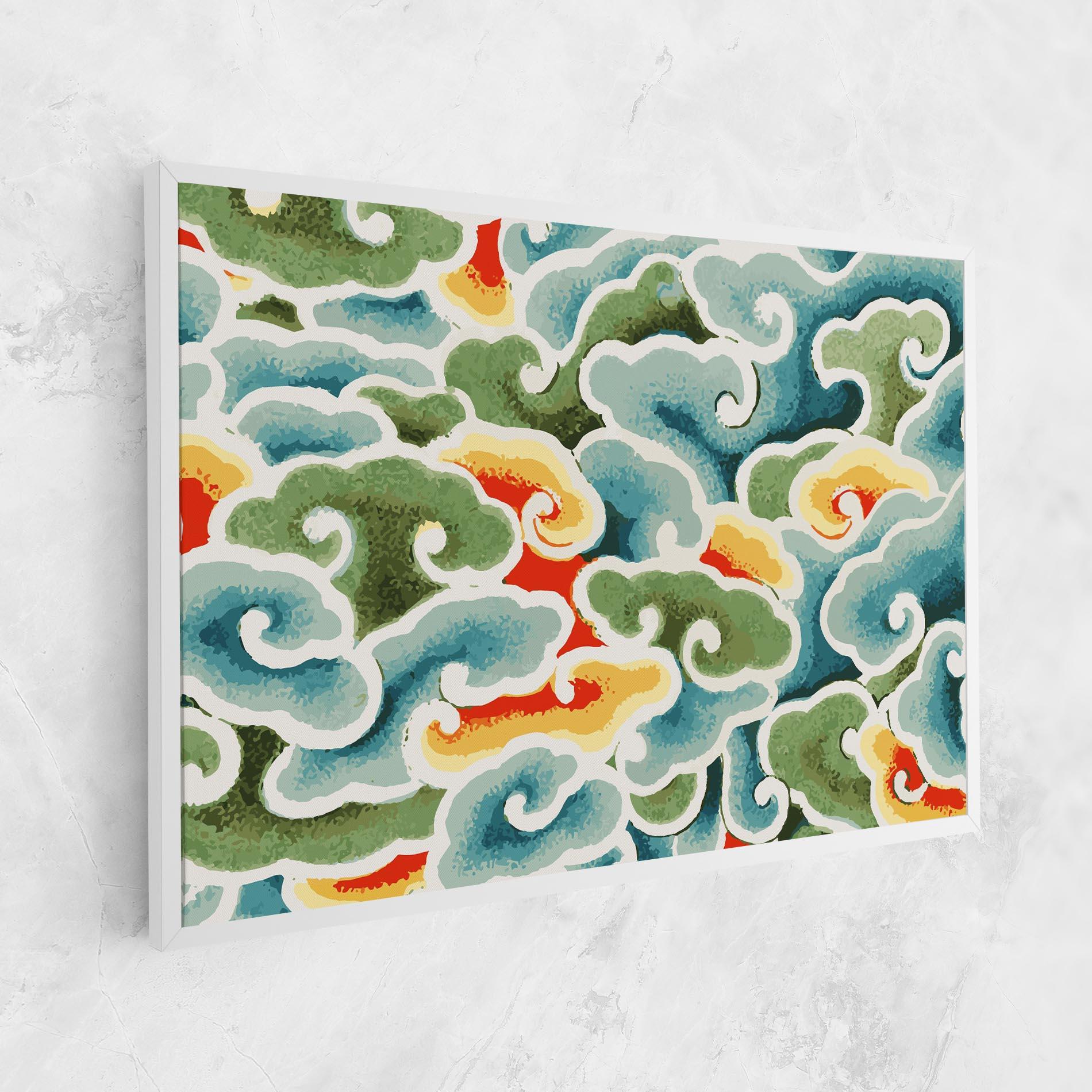 Leinwandbild Green Blue Clouds mockup 1