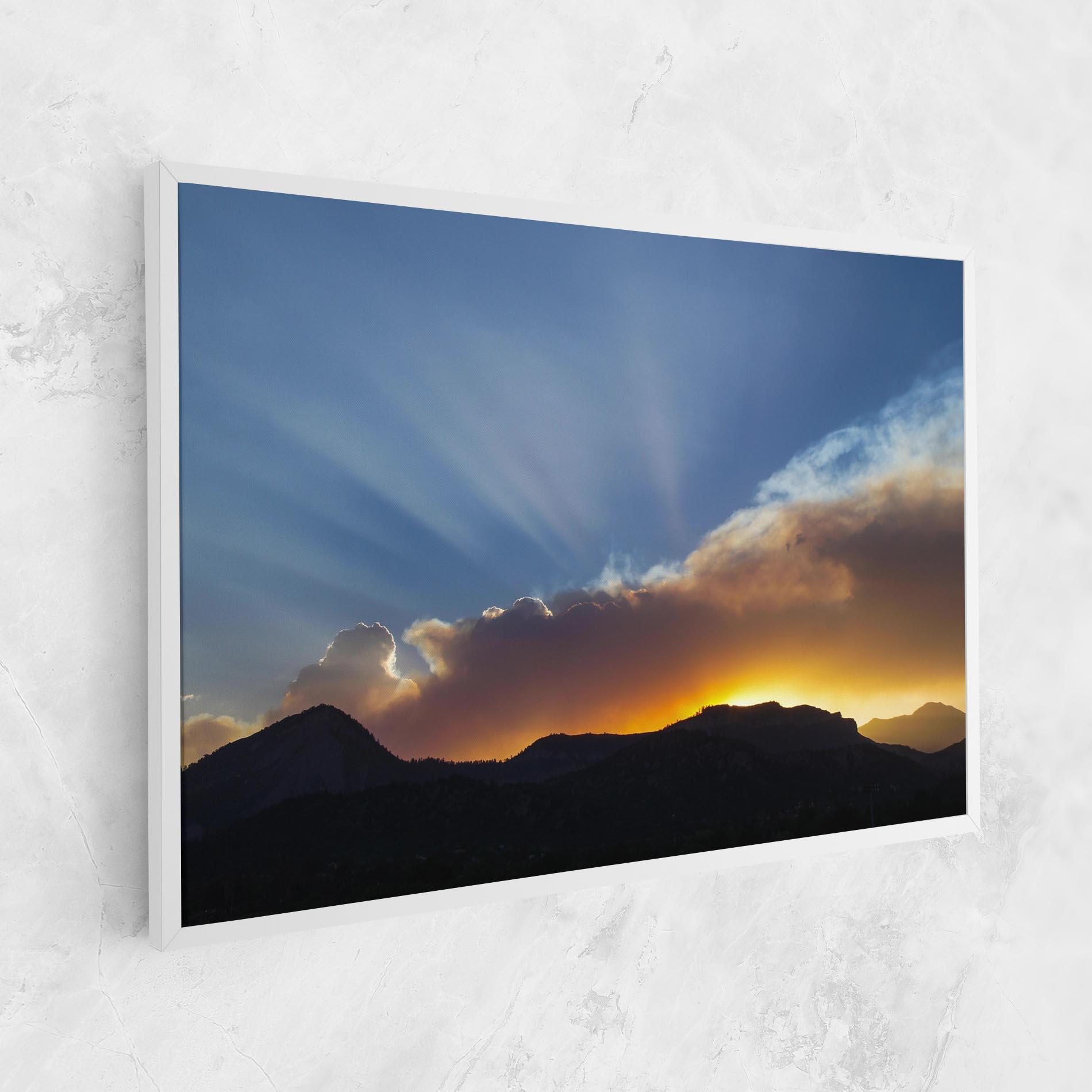 Leinwandbild Mountain Silhouette Sunrise mockup 1