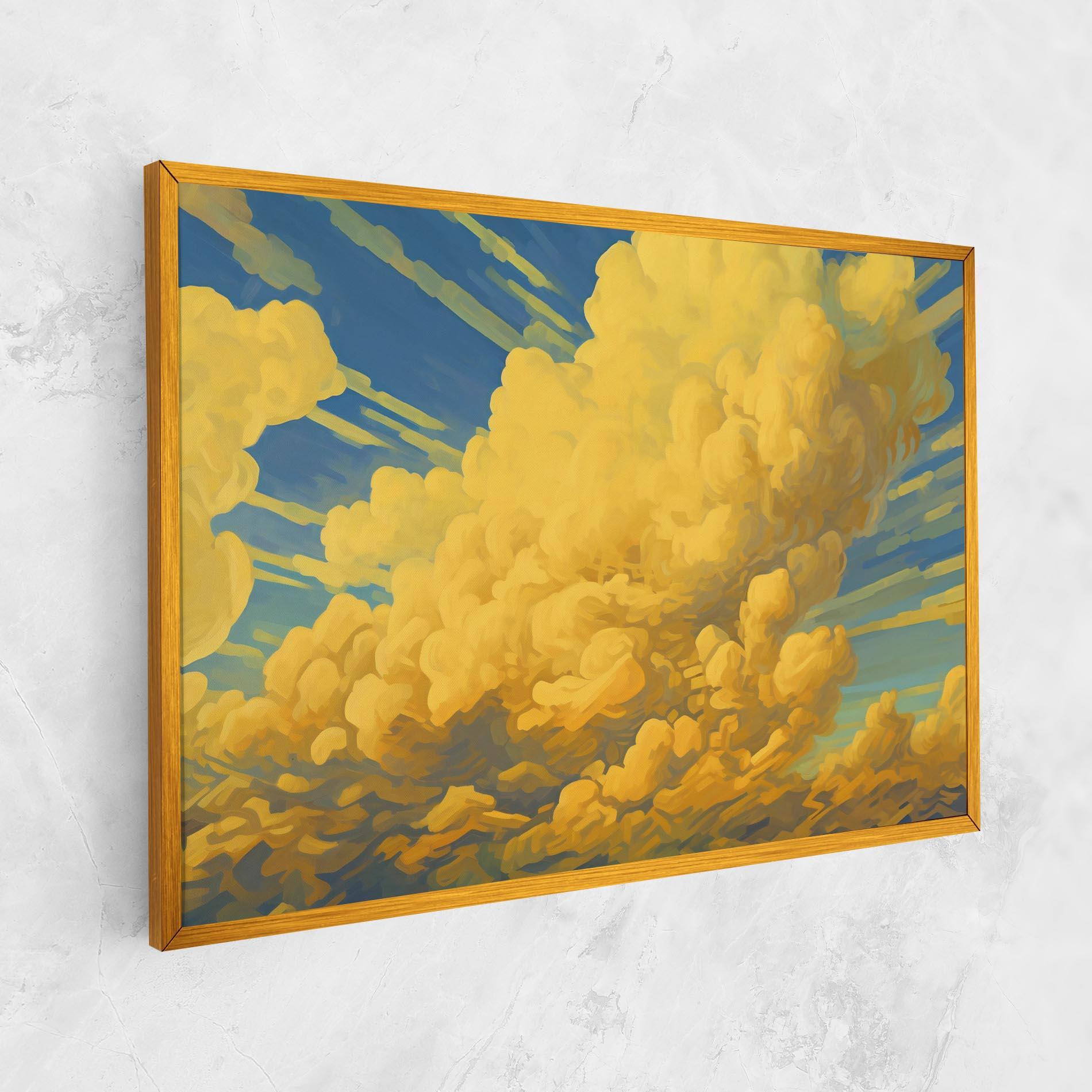 Leinwandbild Big Yellow Cloud Art mockup 1