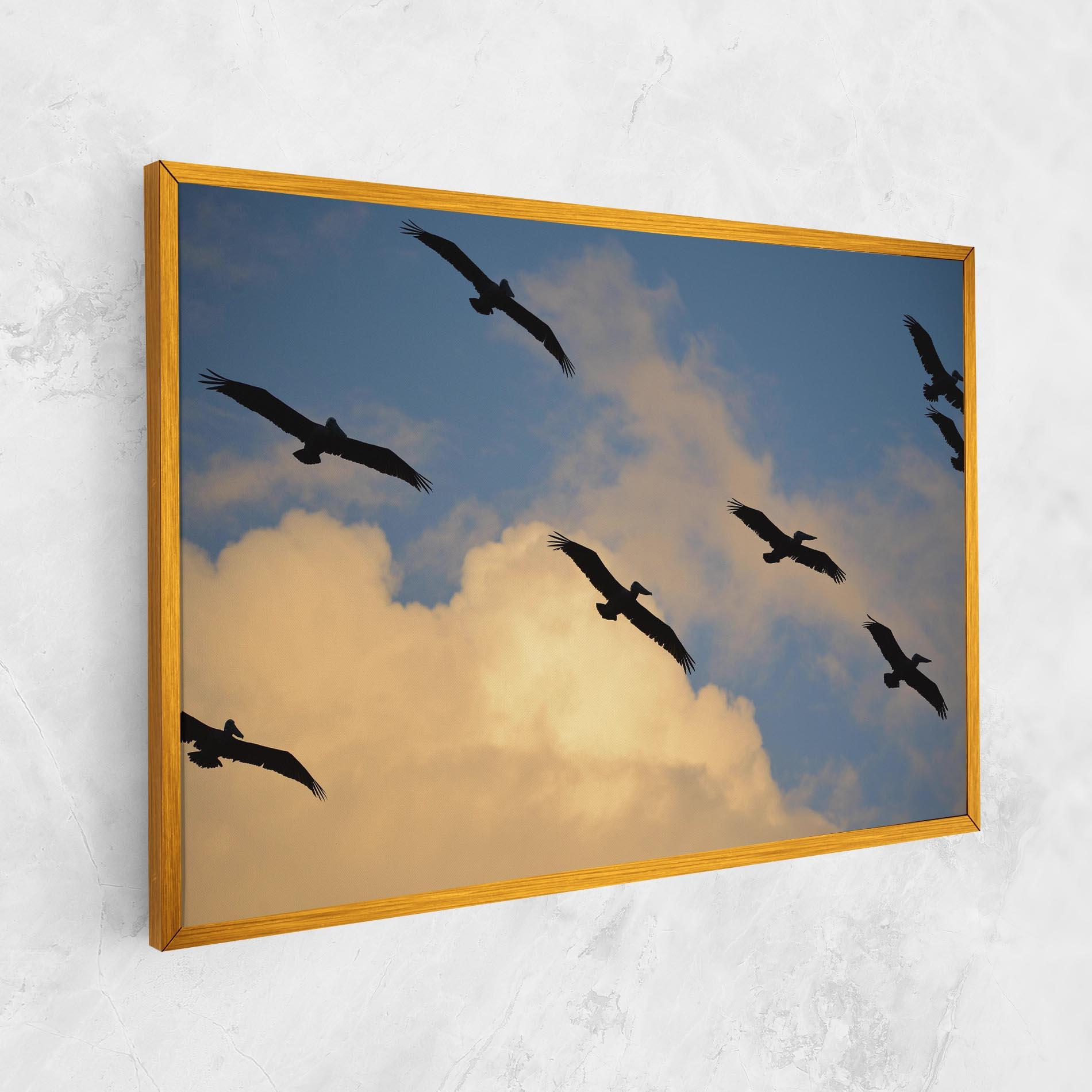 Leinwandbild Bird Shilouette Cloud mockup 1