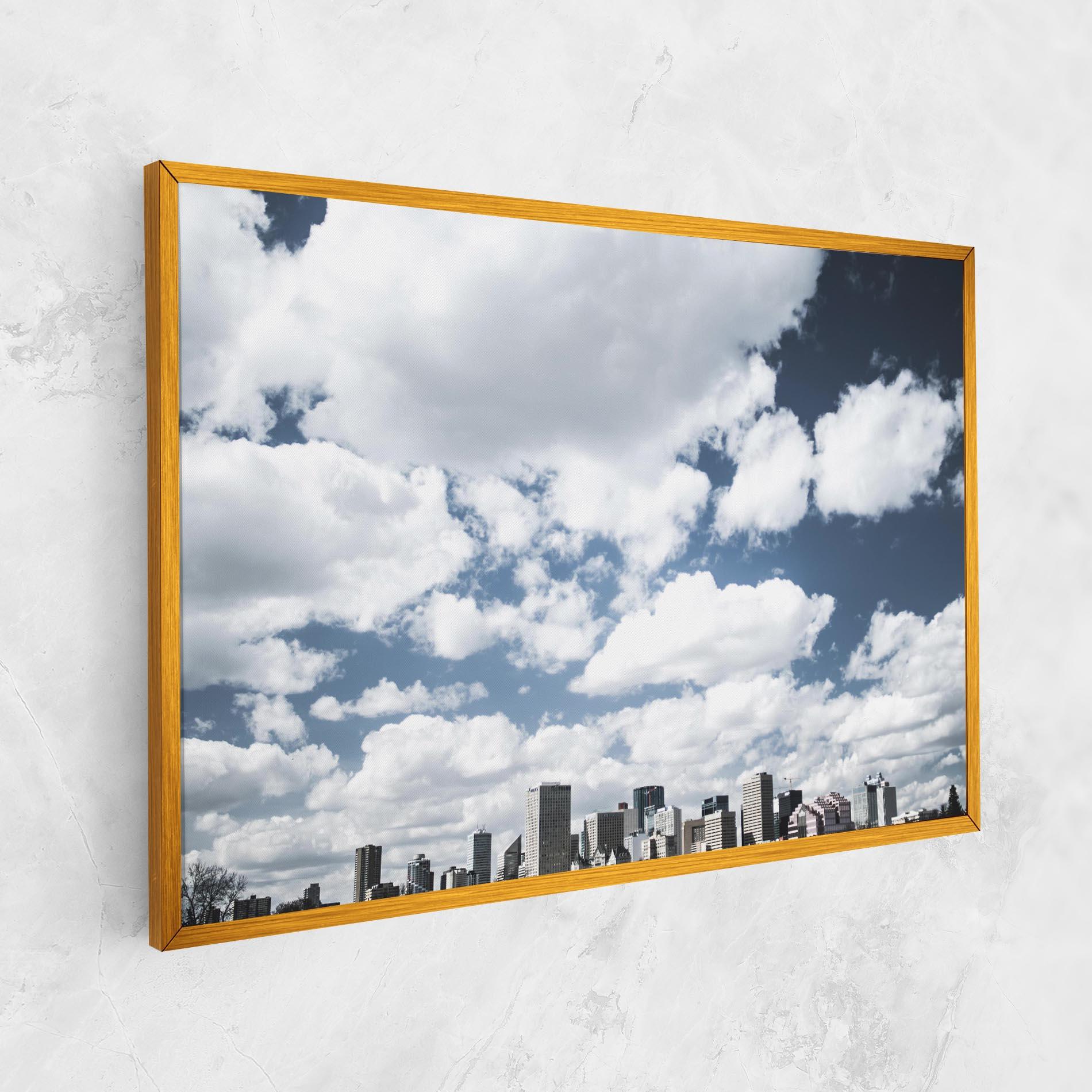 Leinwandbild Clouds Over City mockup 1