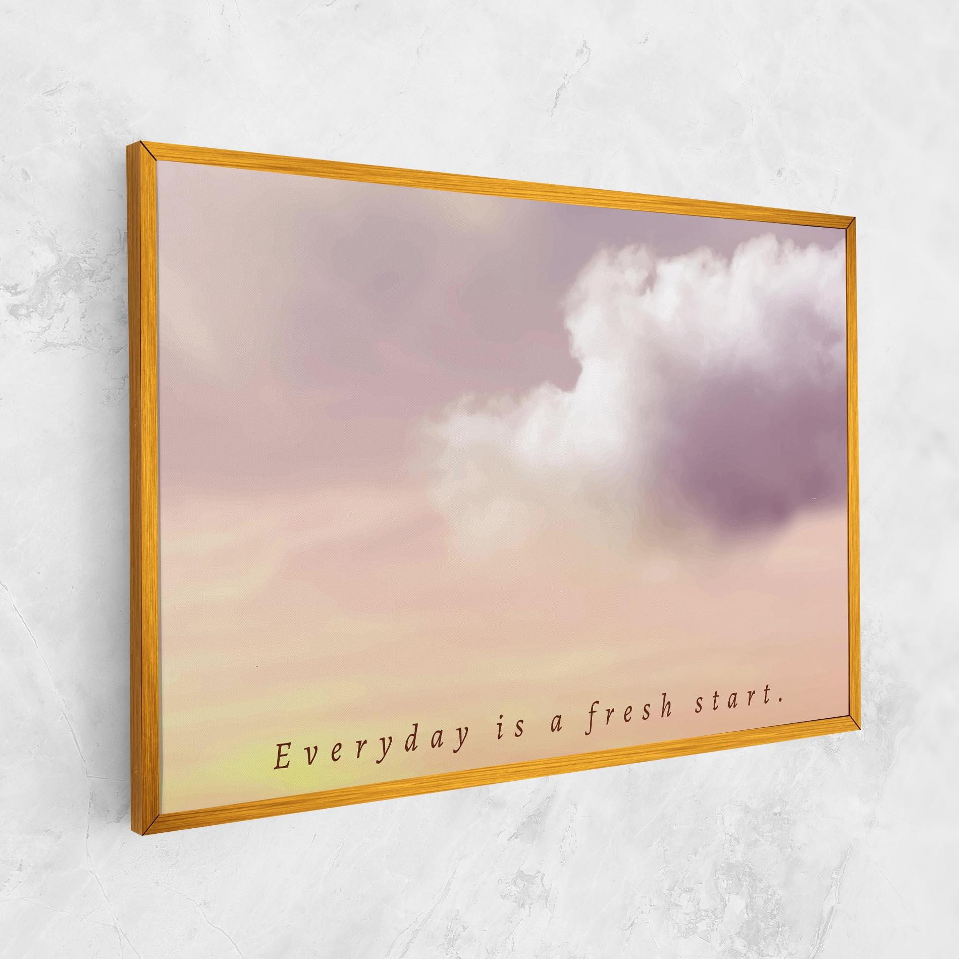 Leinwandbild Clouds Text Cream mockup 1