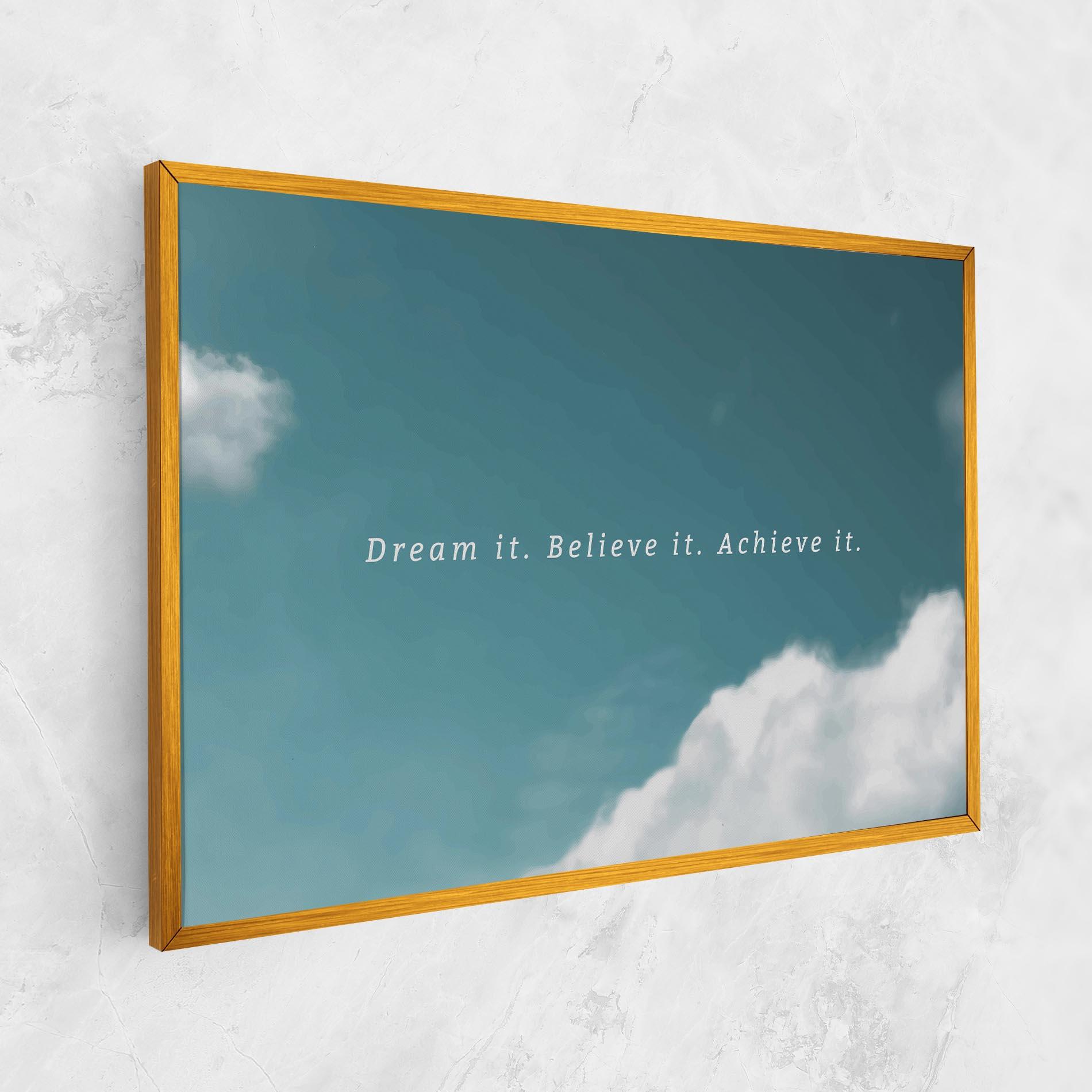 Leinwandbild Clouds Text Green mockup 1