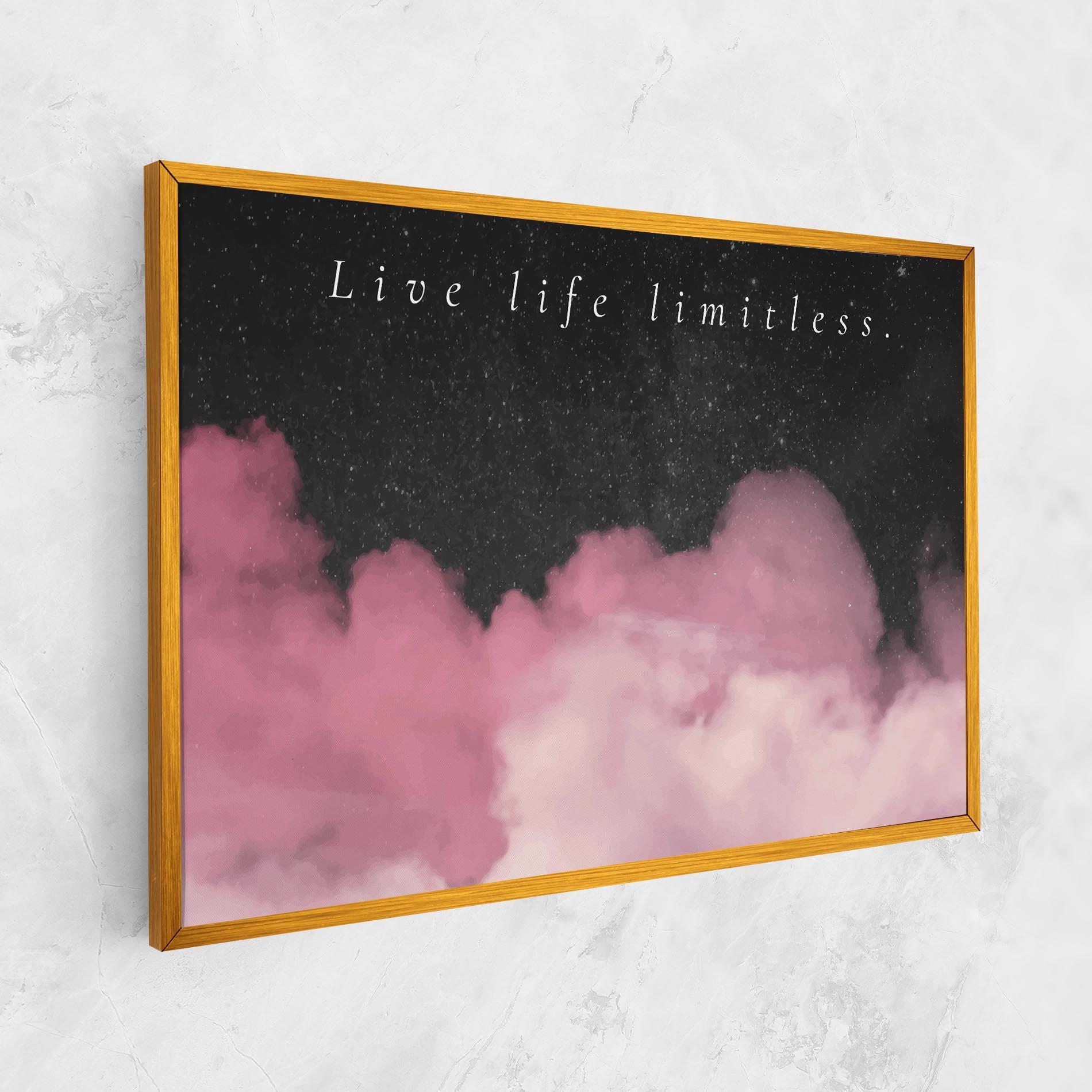 Leinwandbild Clouds Text Pink mockup 1