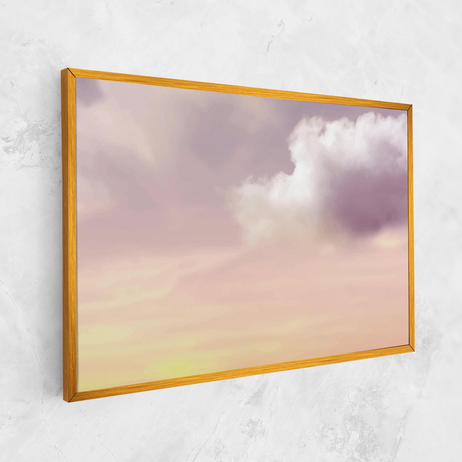 Leinwandbild Clouds Watercolor Cream mockup 1
