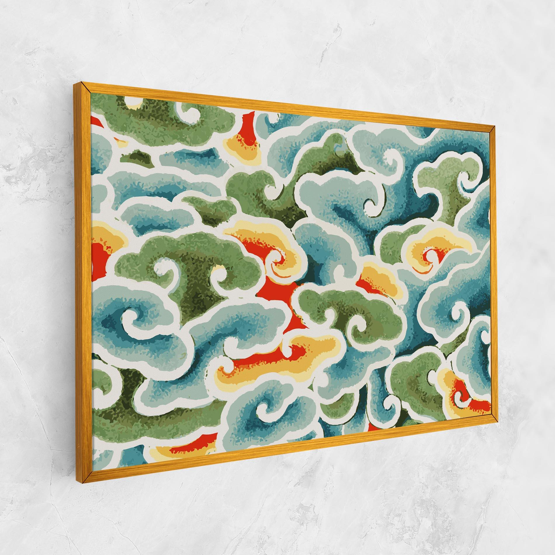 Leinwandbild Green Blue Clouds mockup 1