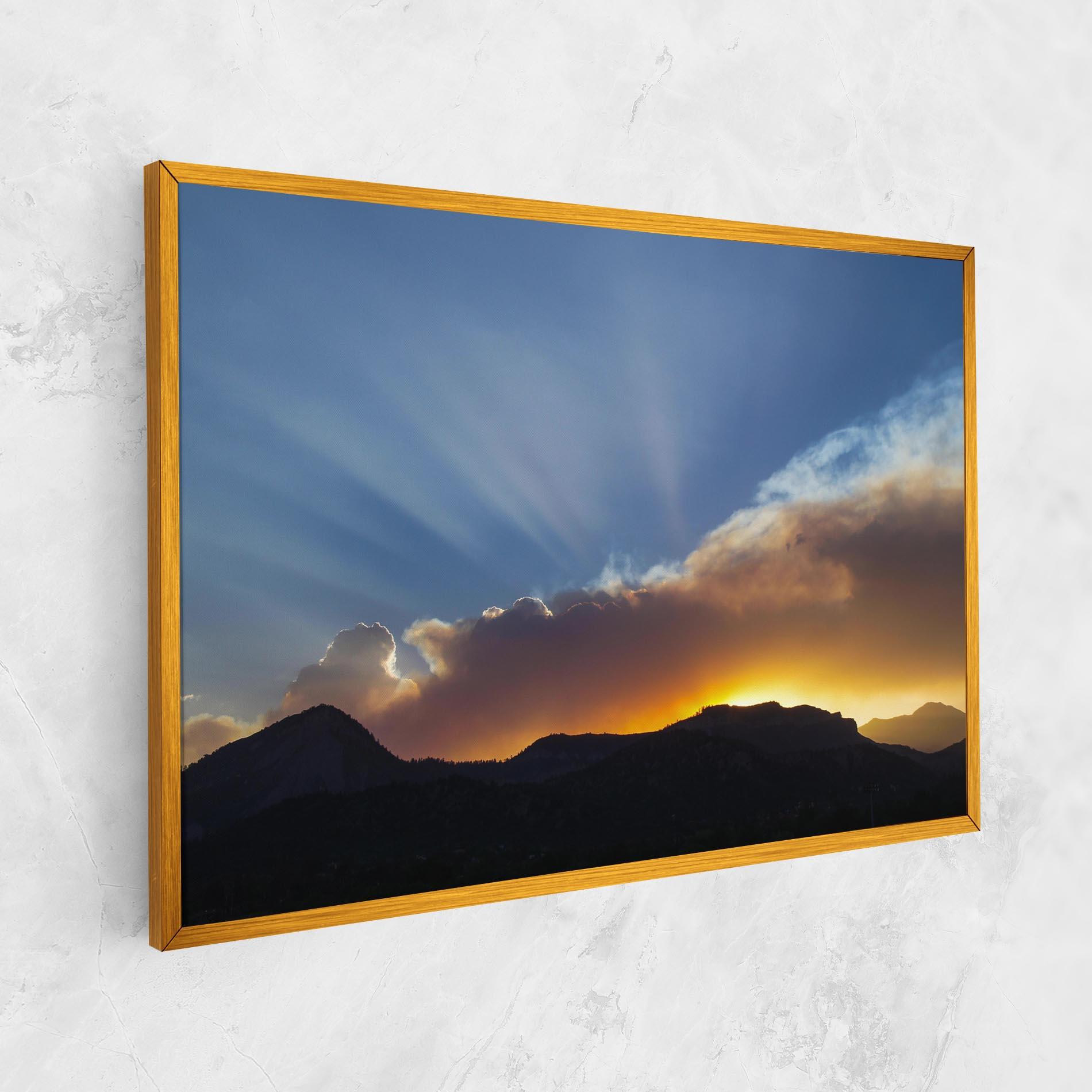Leinwandbild Mountain Silhouette Sunrise mockup 1