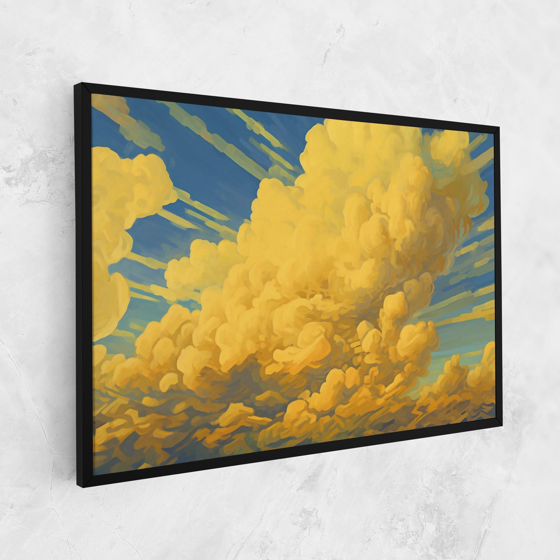 Leinwandbild Big Yellow Cloud Art mockup 1