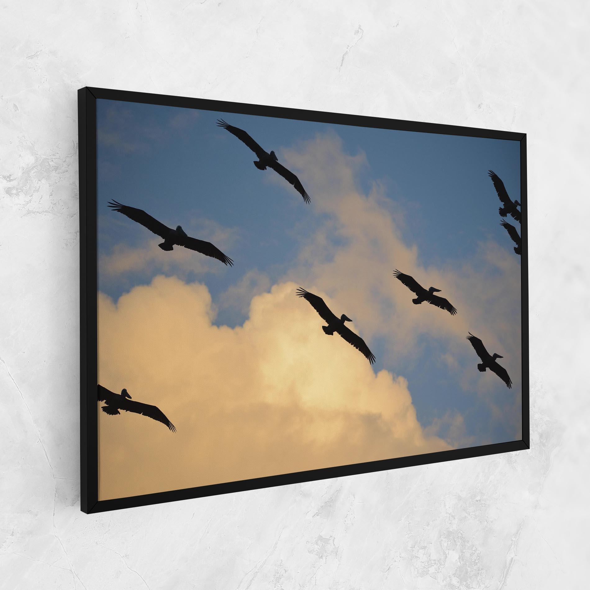 Leinwandbild Bird Shilouette Cloud mockup 1