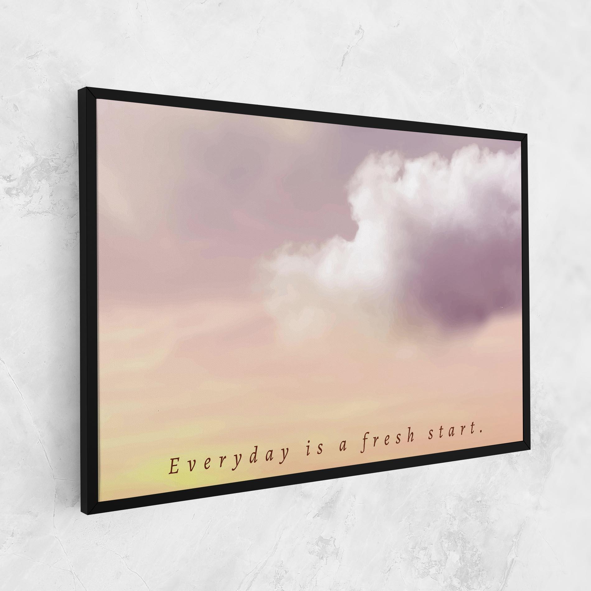 Leinwandbild Clouds Text Cream mockup 1